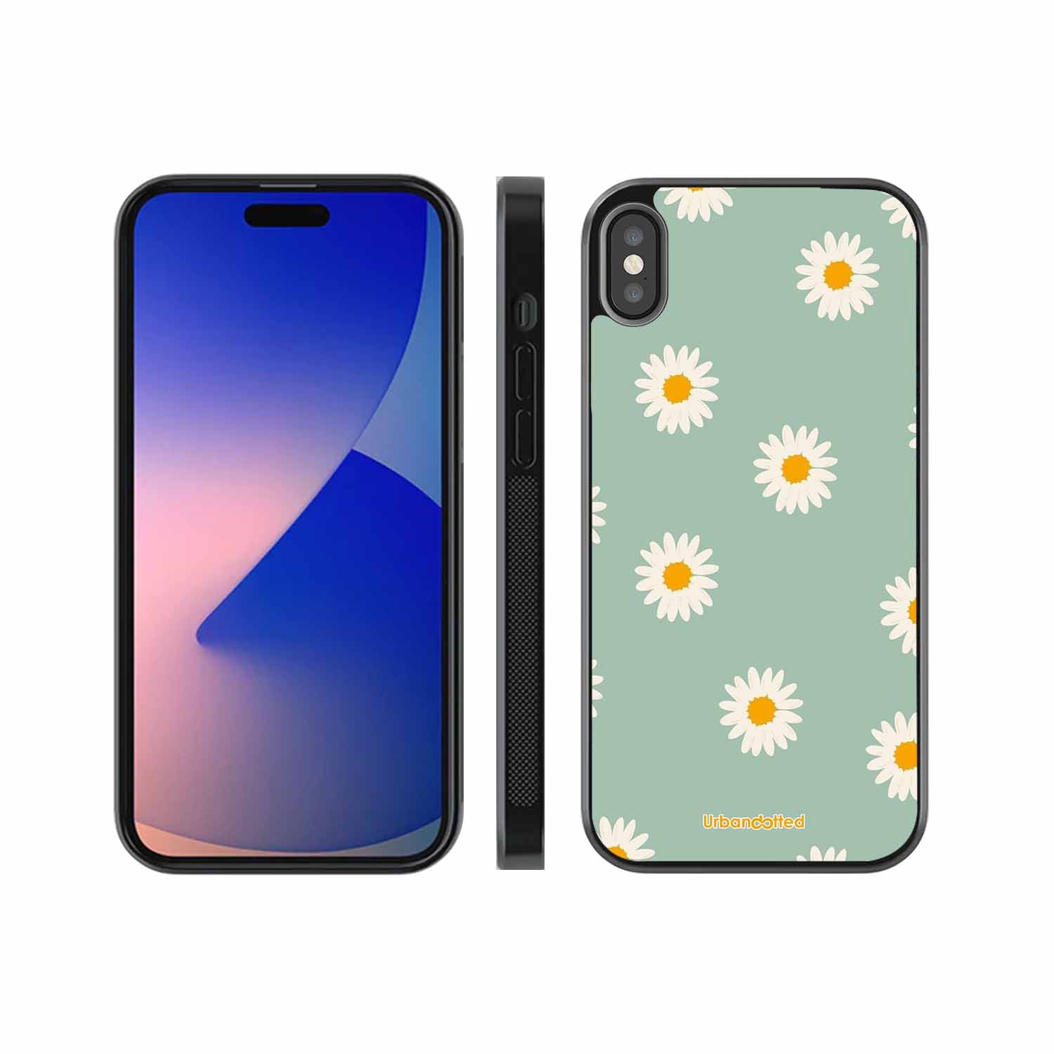 Scattered White Daisies Glass Case For iPhone XS Max