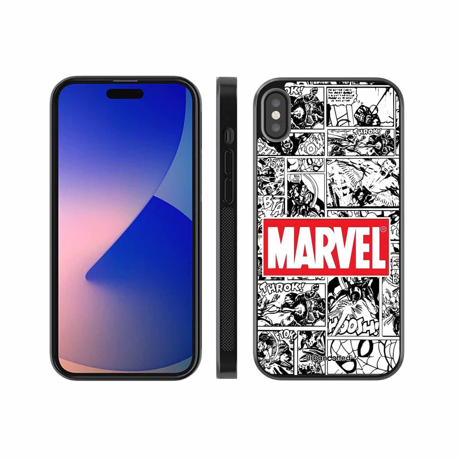 Black and White Comic Book Glass Case For iPhone XS Max