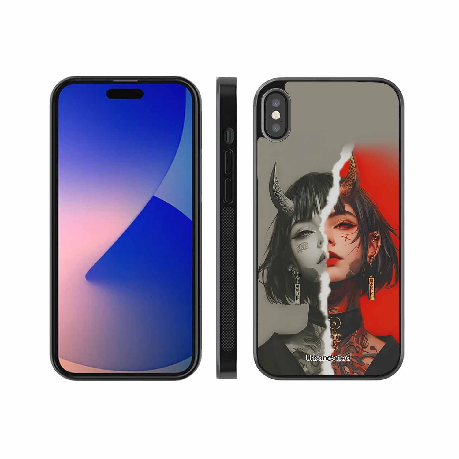 Yin Yang Demon Art Glass Case For iPhone XS Max