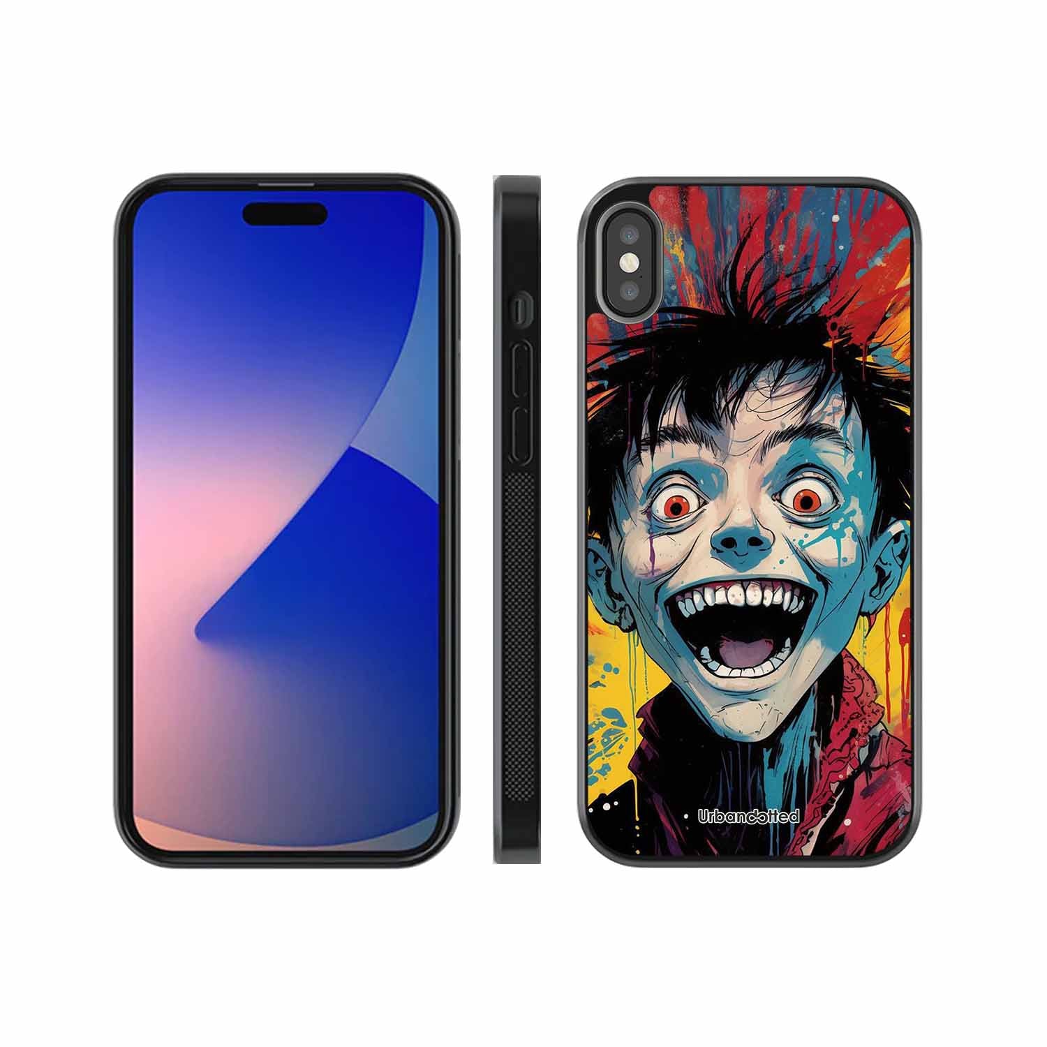 Distorted Joy Illustration Glass Case For iPhone XS Max