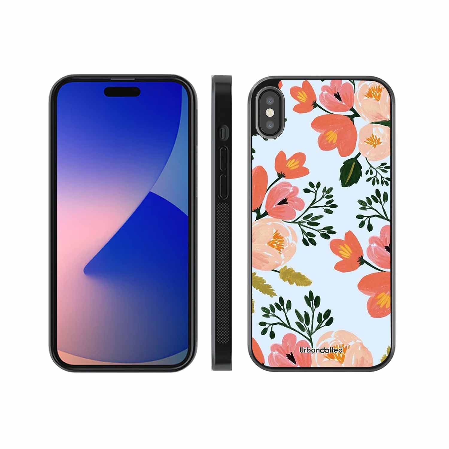 Painted Floral Bouque Glass Case For iPhone XS Max