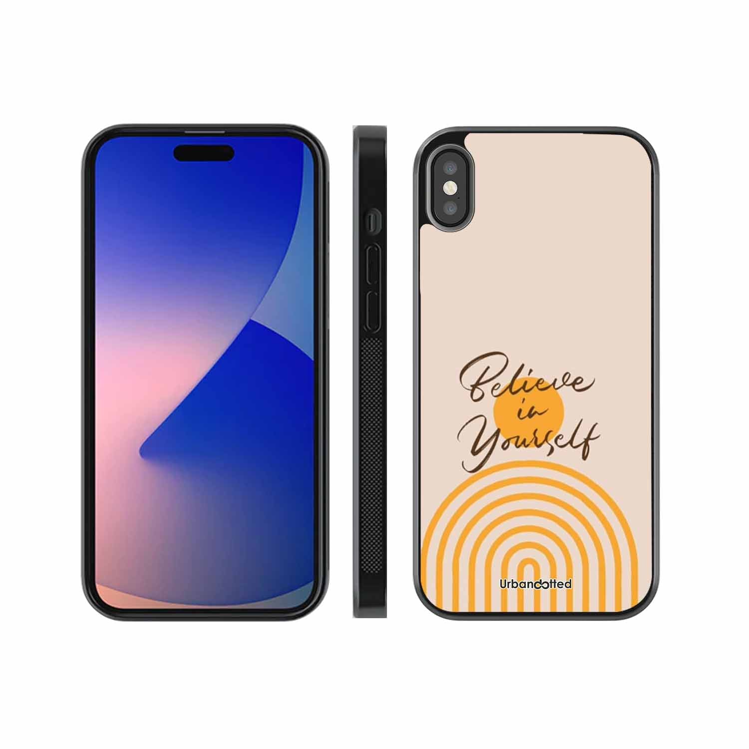 Believe In Yourself Rainbow Glass Case For iPhone XS Max