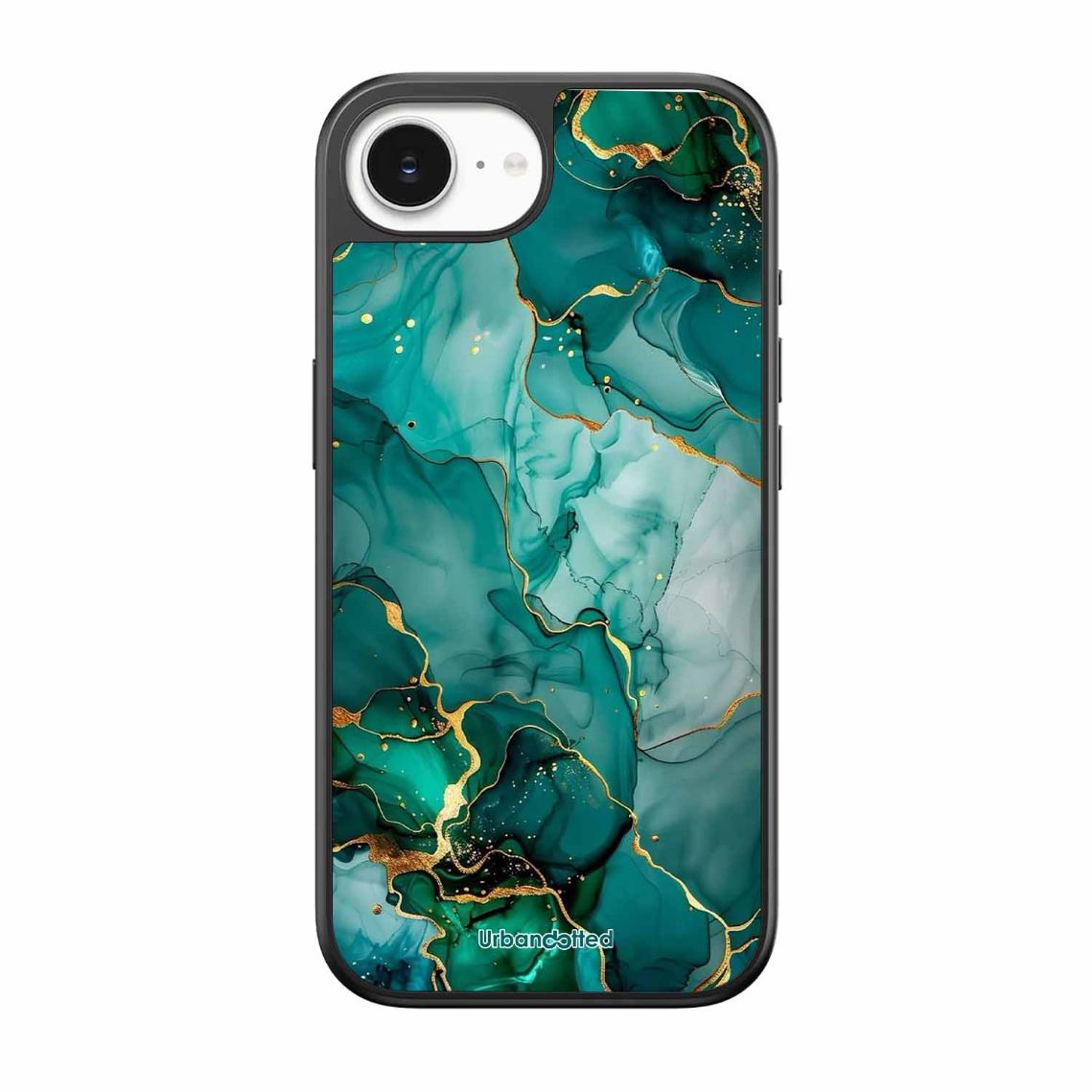 Emerald Green Gold Marble Glass Case For iPhone 17e