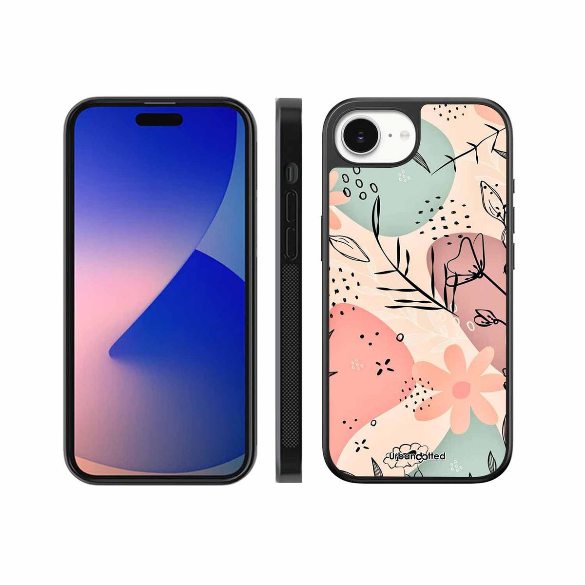 Abstract Floral Glass Case For iPhone 17e