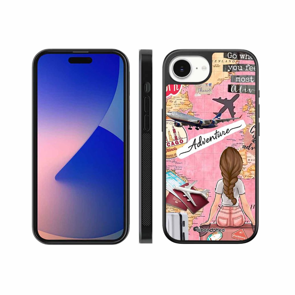 Travel Adventure Map Glass Case For iPhone 17e