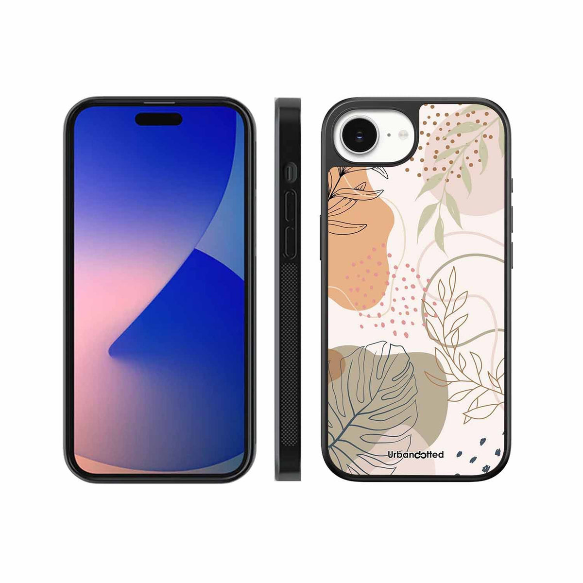 Minimalist Leaf Pattern Glass Case For iPhone 17e