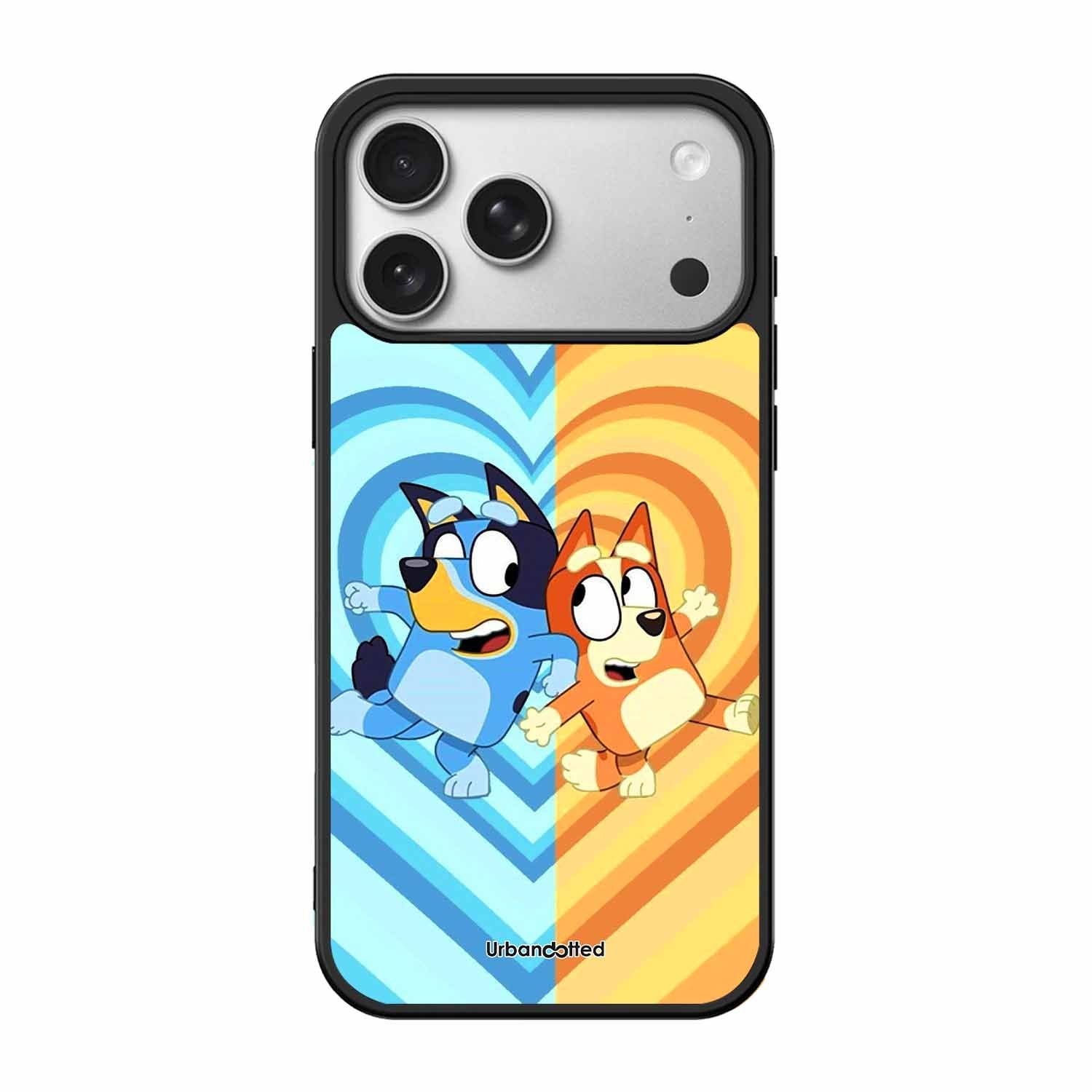 Bluey and Bingo Fun Glass Case For iPhone 17 Pro Bluey and Bingo Fun Glass Case For iPhone 17 Pro