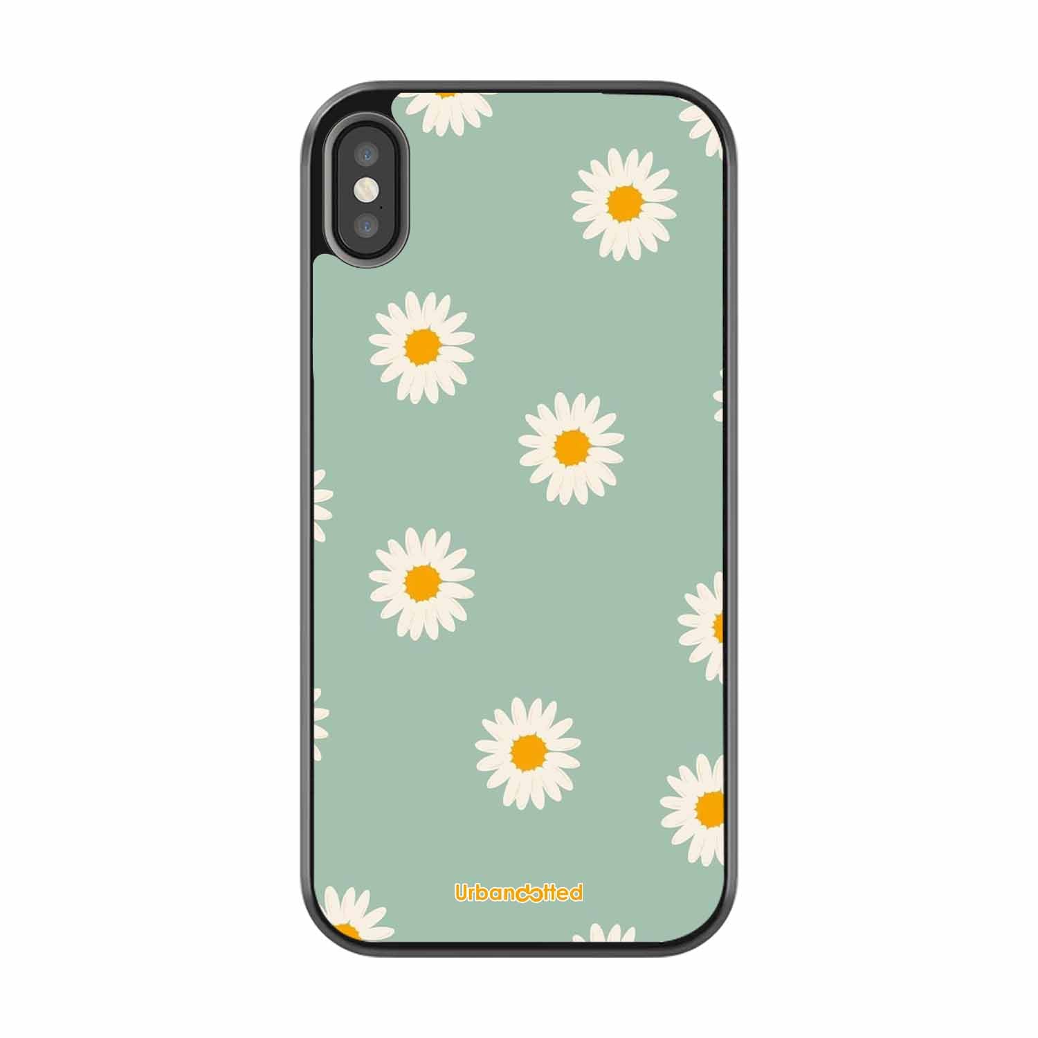 Scattered White Daisies Glass Case For iPhone XS Max
