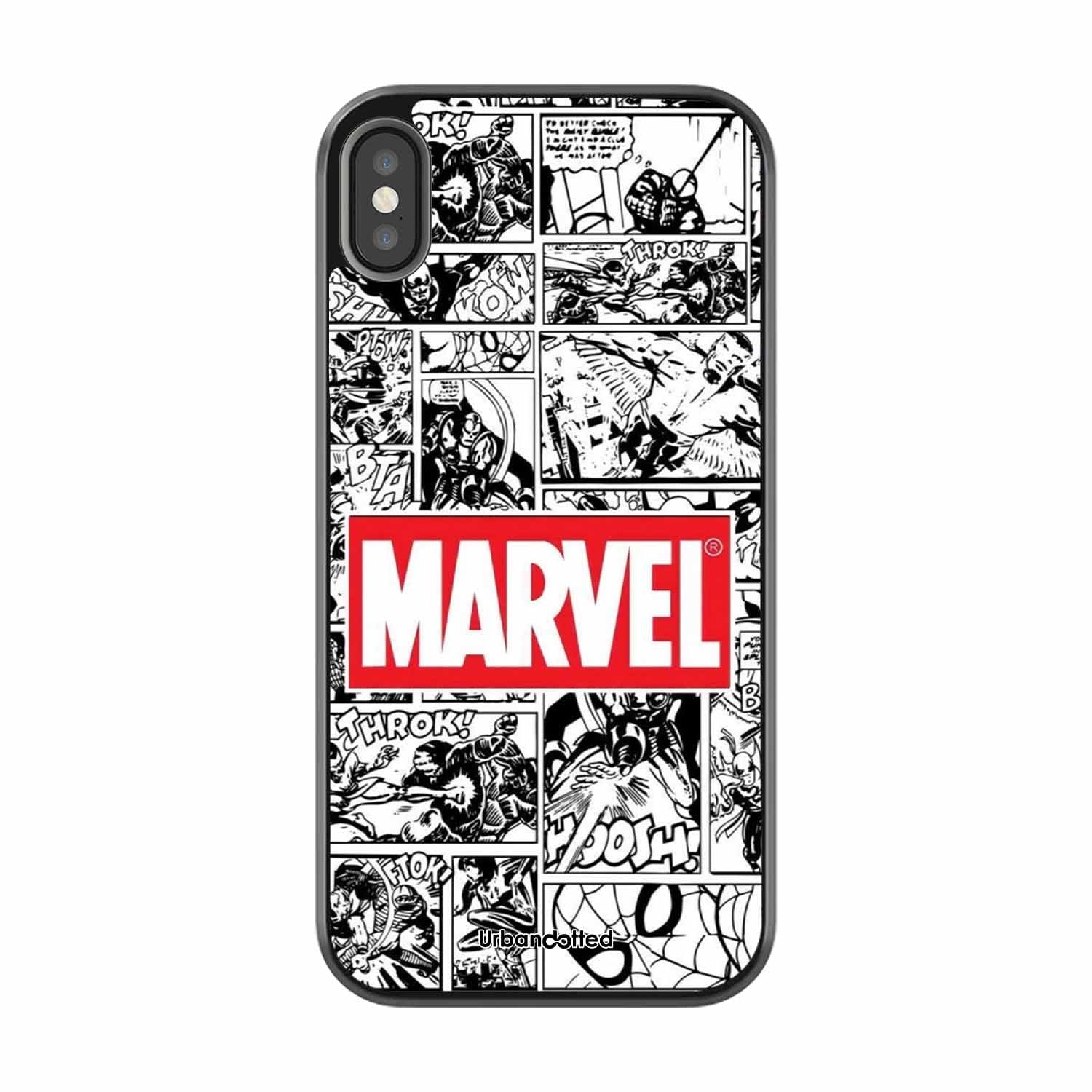 Black and White Comic Book Glass Case For iPhone XS Max