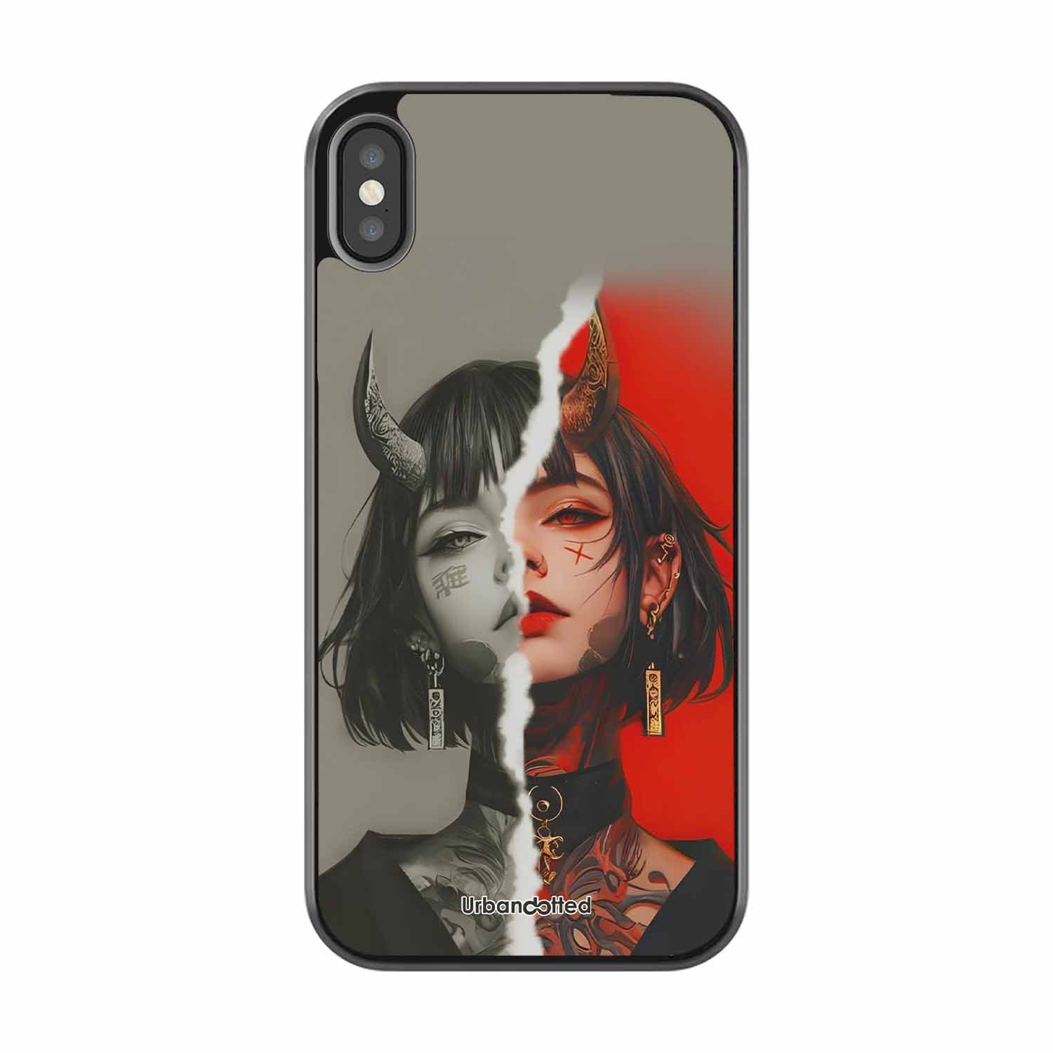 Yin Yang Demon Art Glass Case For iPhone XS Max