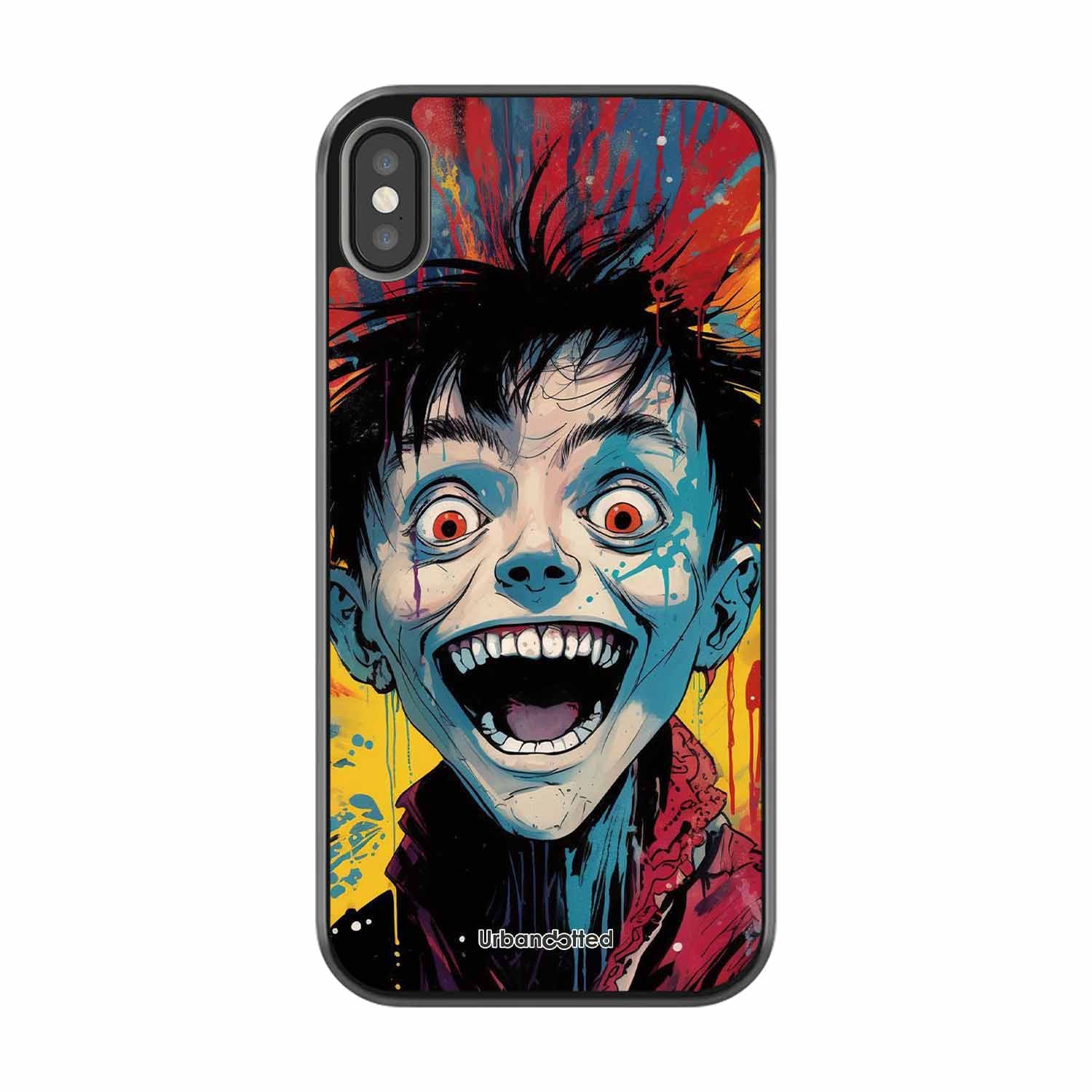 Distorted Joy Illustration Glass Case For iPhone XS Max