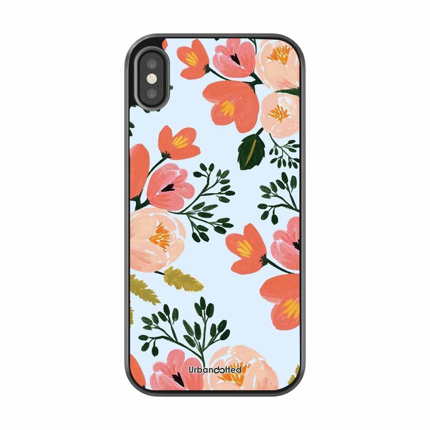 Painted Floral Bouque Glass Case For iPhone XS Max