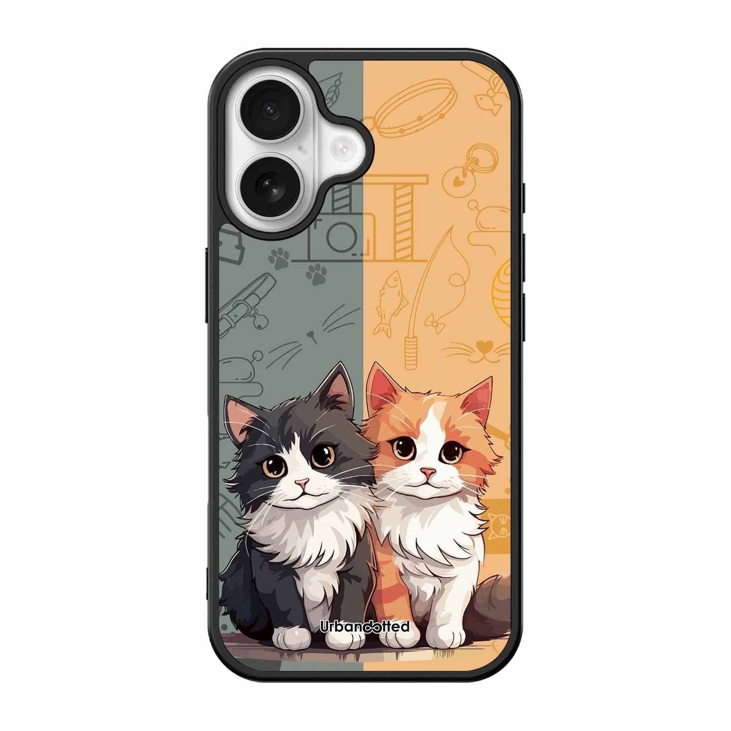 Yin and Yang Cats Glass Case For iPhone 17