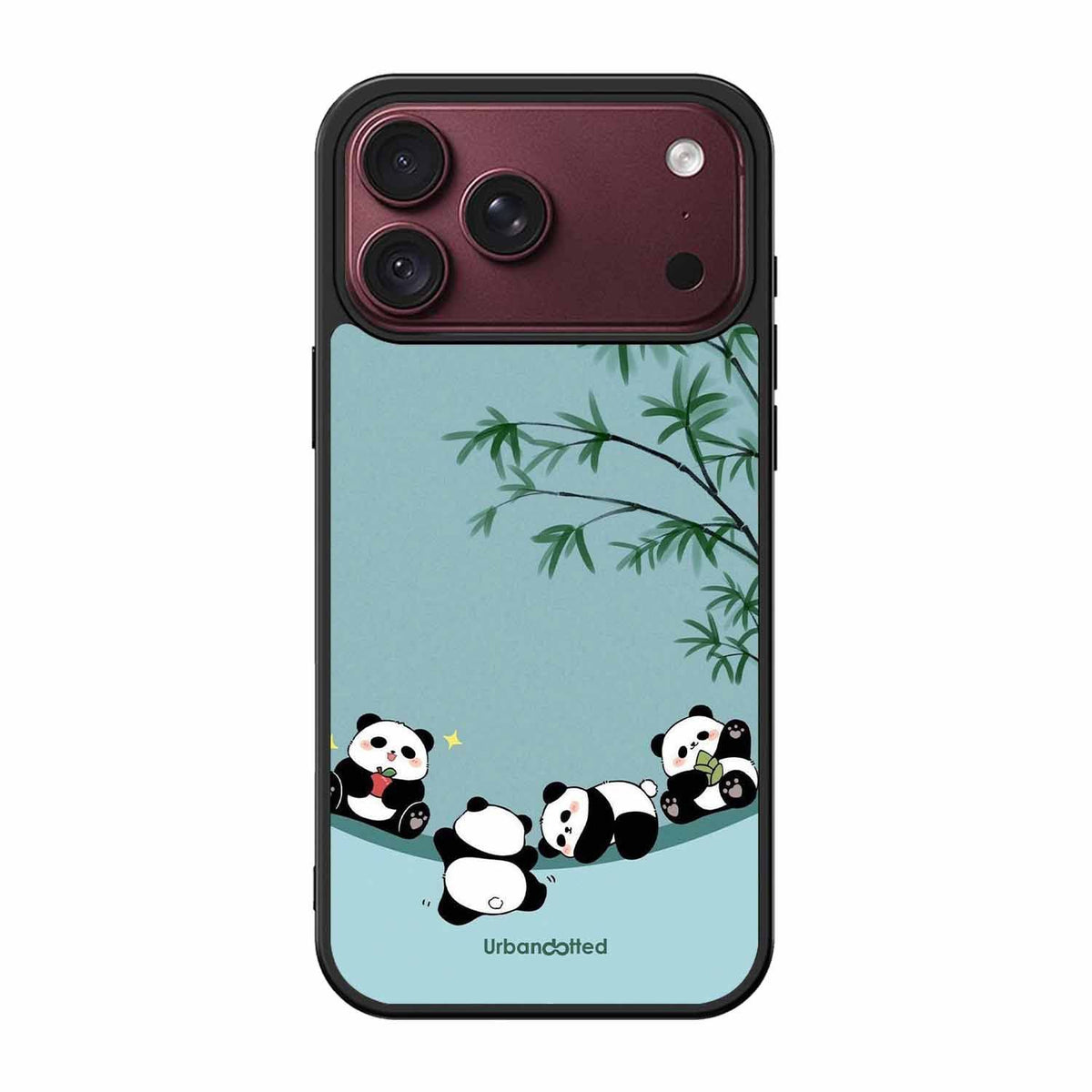 Cute Resting Pandas Glass Case For iPhone 18 Pro