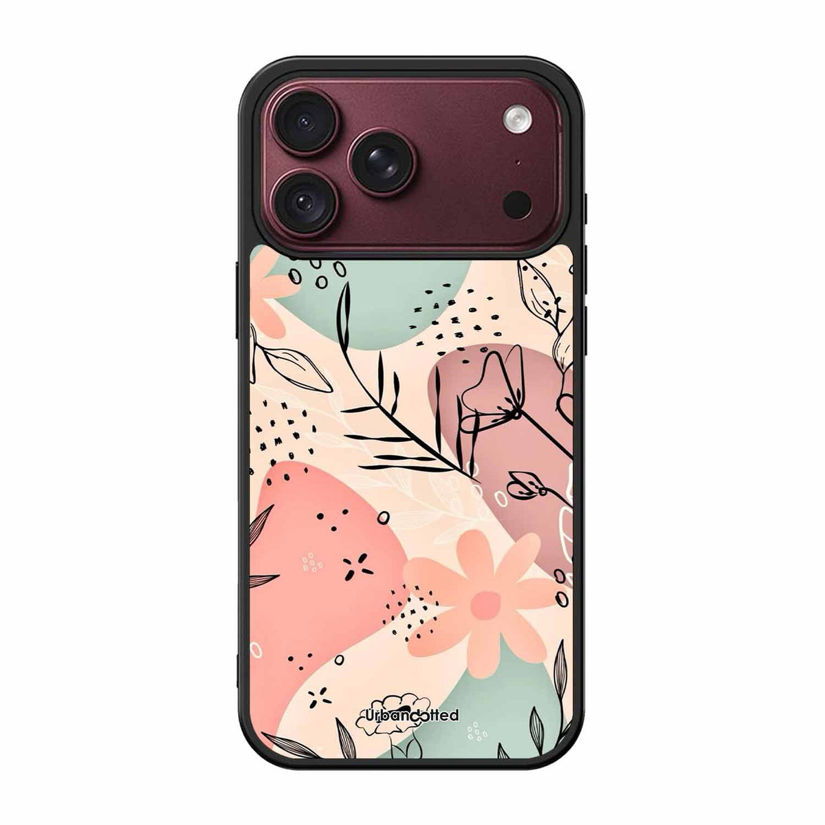 Abstract Floral Glass Case For iPhone 18 Pro