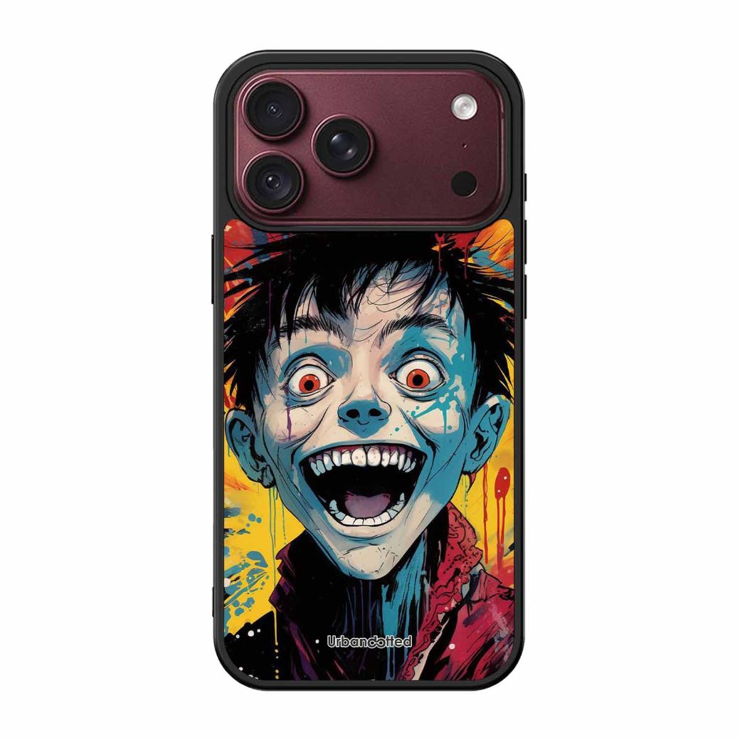 Distorted Joy Illustration Glass Case For iPhone 18 Pro
