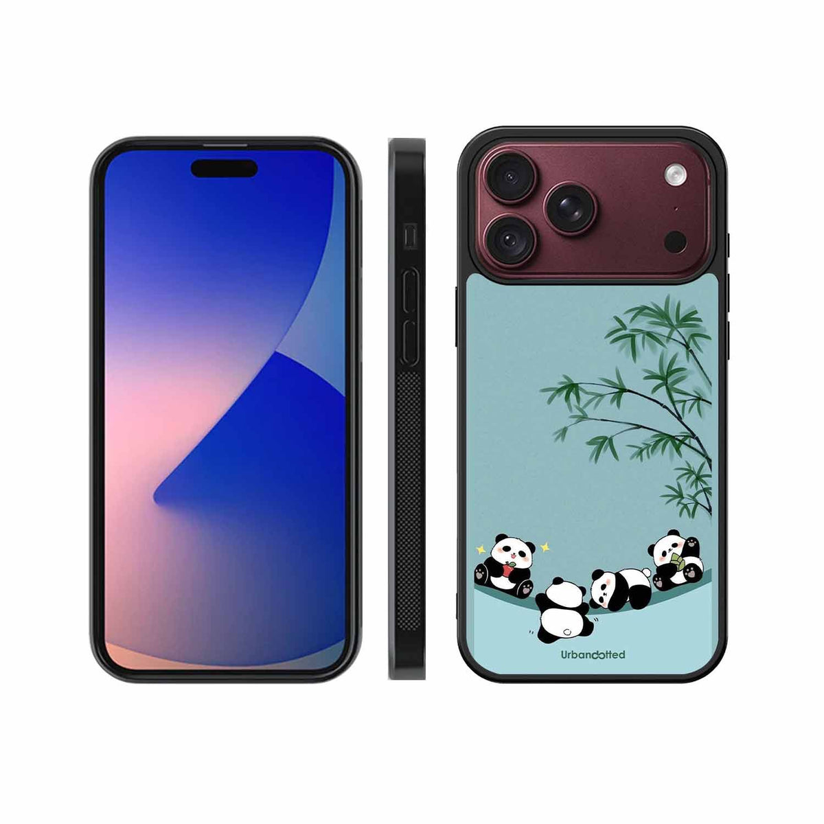 Cute Resting Pandas Glass Case For iPhone 18 Pro