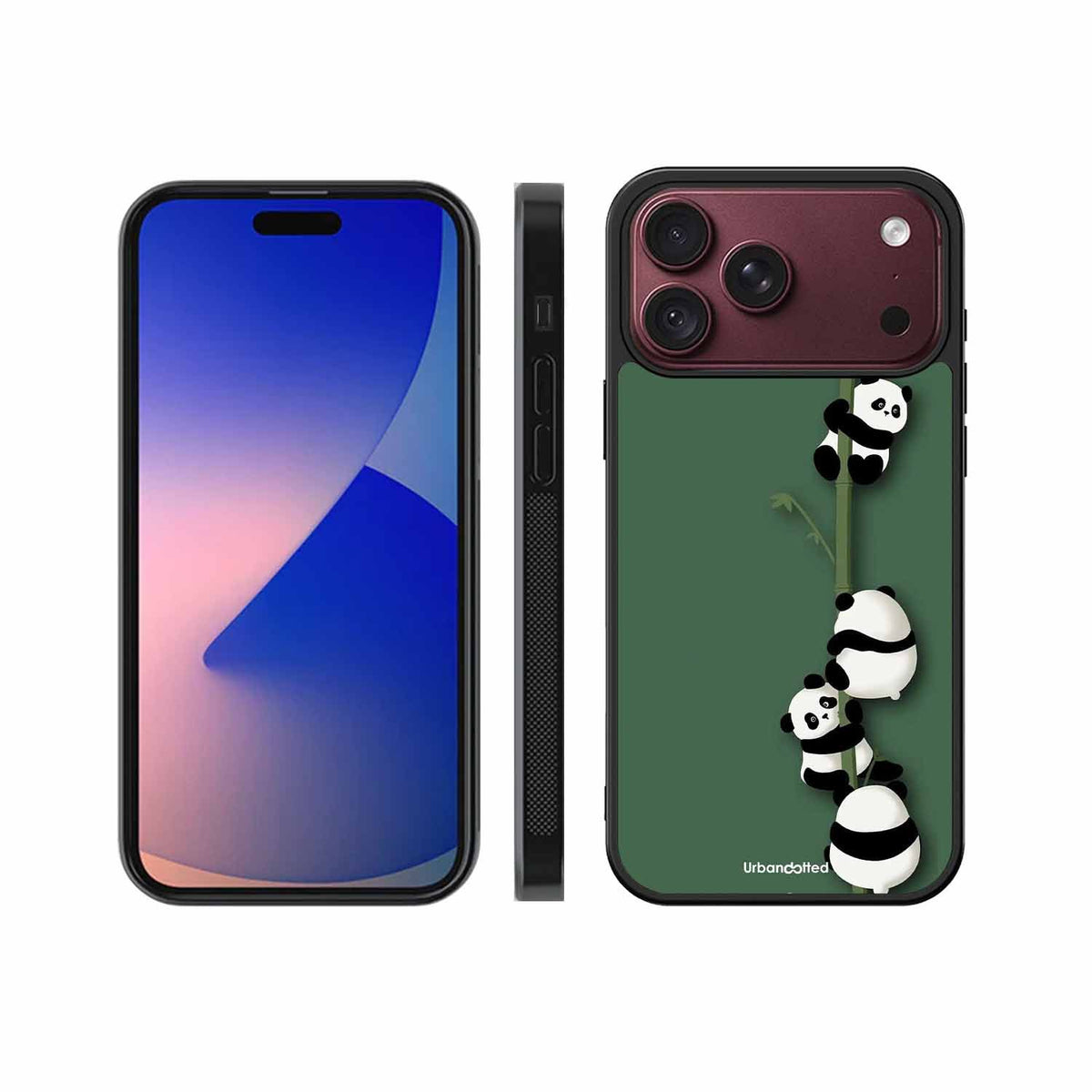 Climbing Pandas Glass Case For iPhone 18 Pro Max
