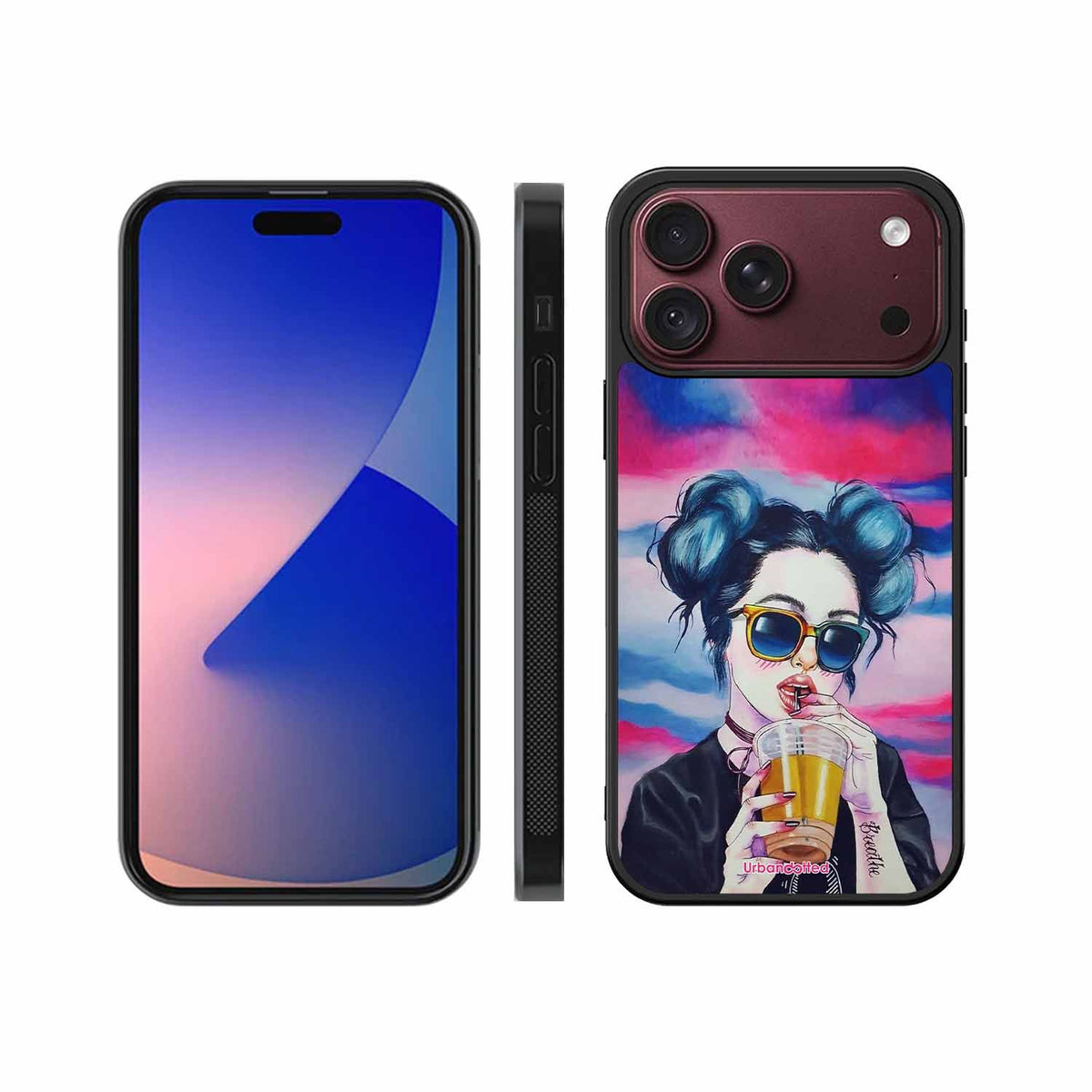 "Breathe" Tattoo Girl Glass Case For iPhone 18 Pro