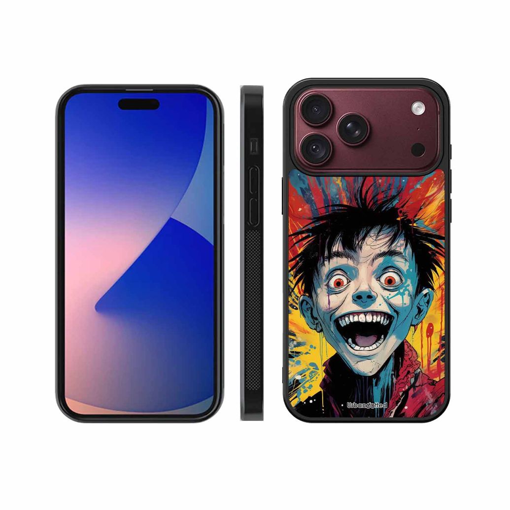 Distorted Joy Illustration Glass Case For iPhone 18 Pro Max