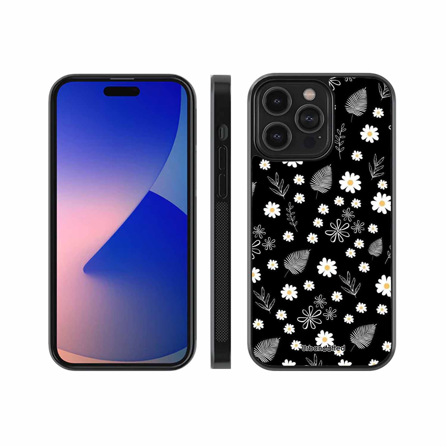 Monochrome Floral Glass Case