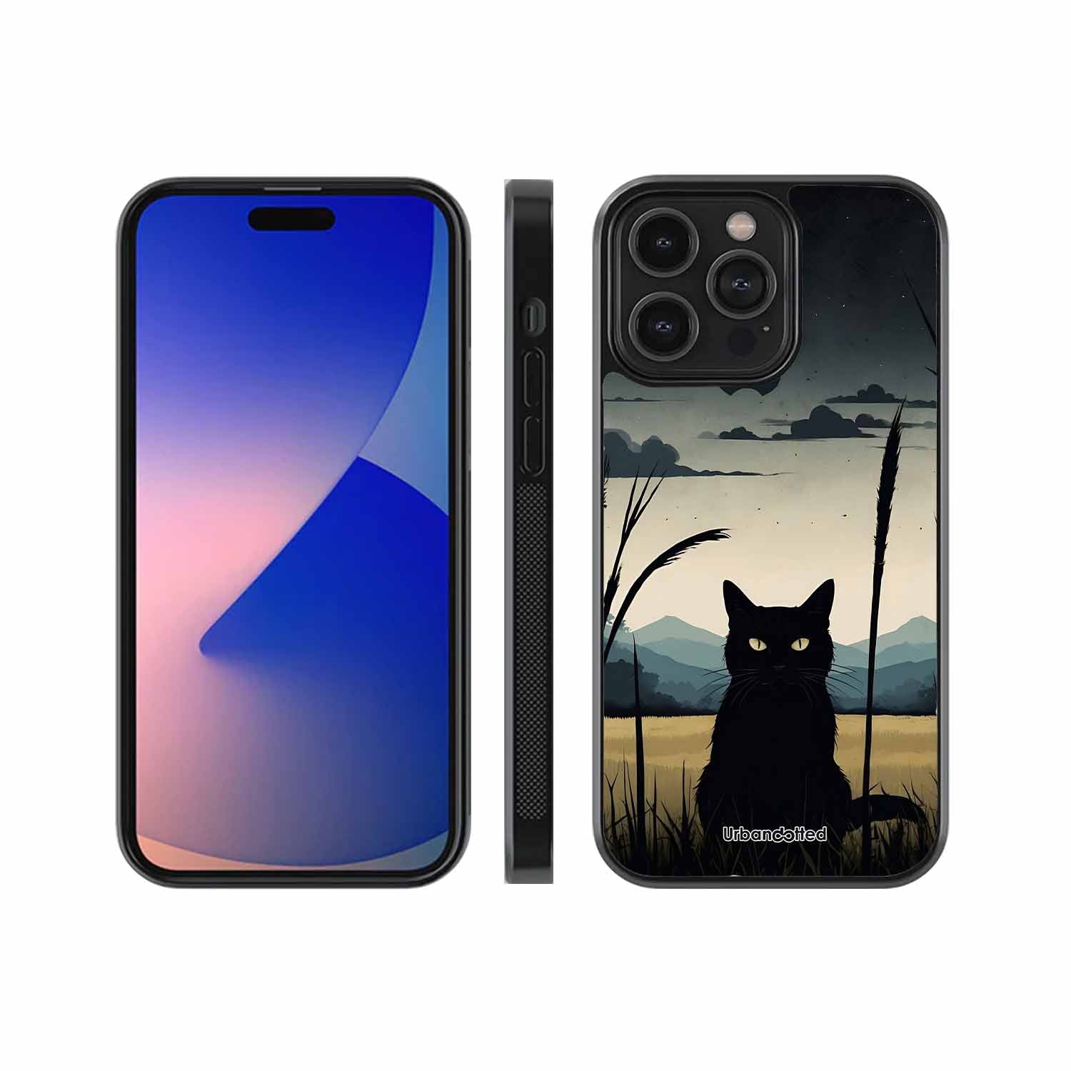 Midnight Stalker Cat Glass Case