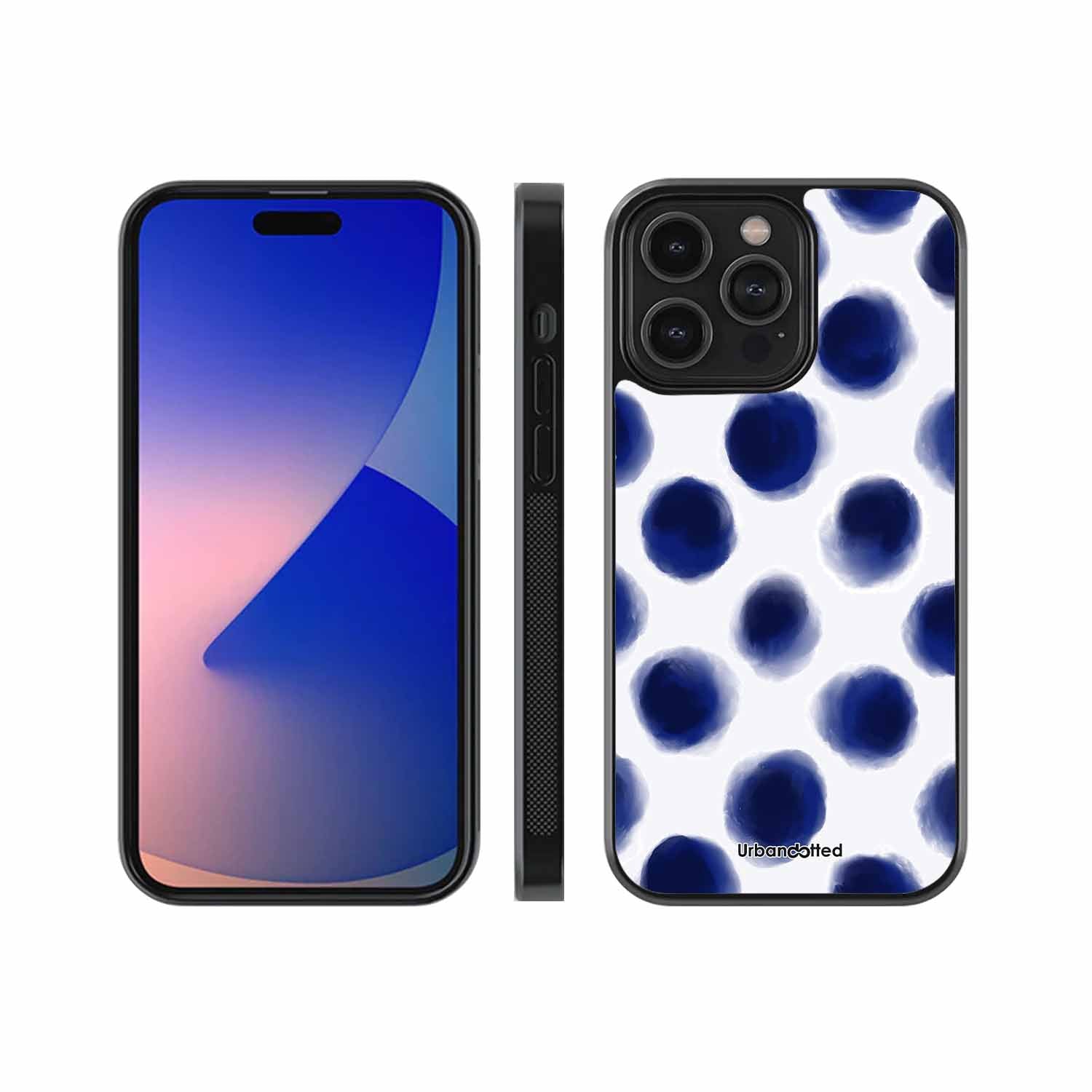 Abstract Blue Spots Glass Case