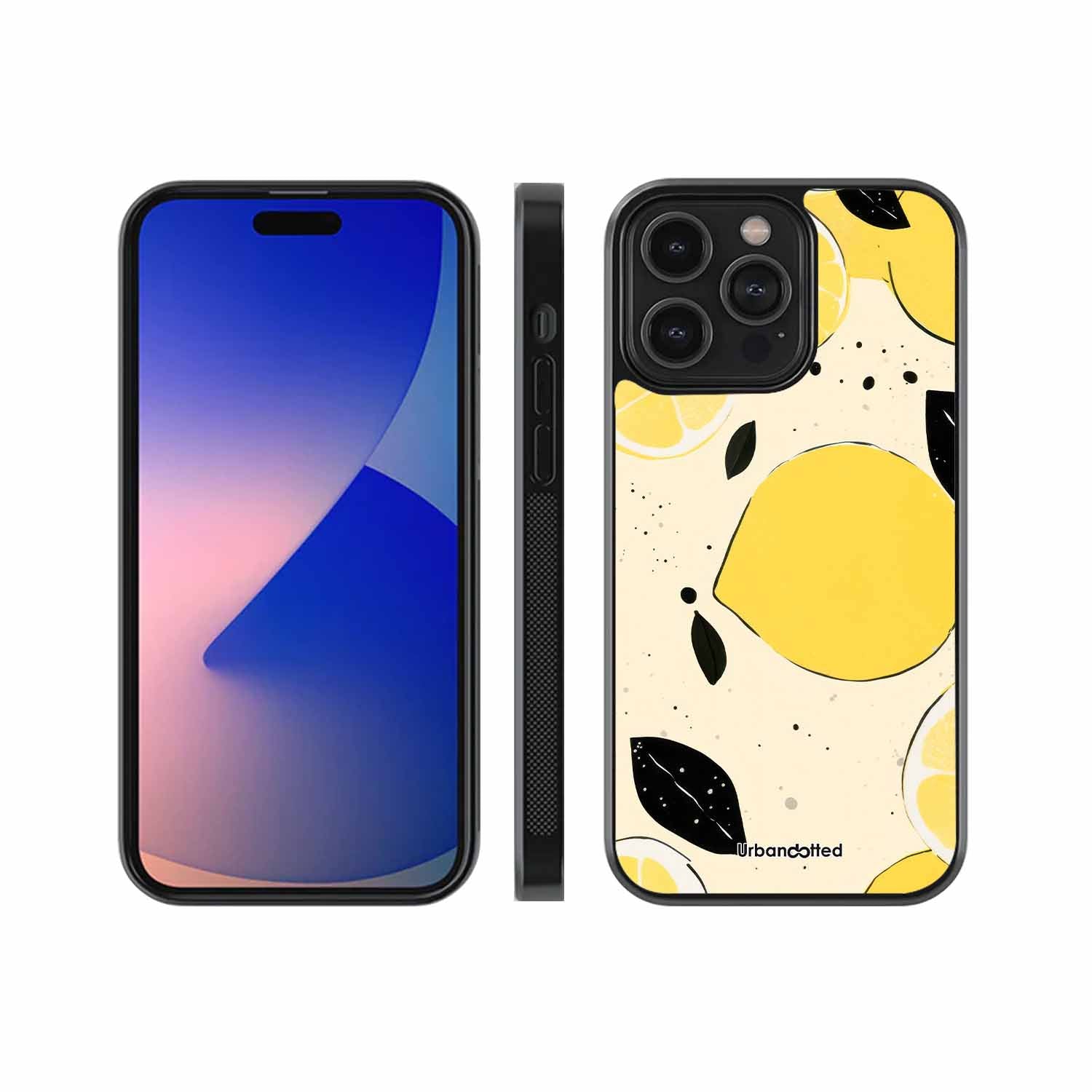 Lemon Zest & Leaf Glass Case