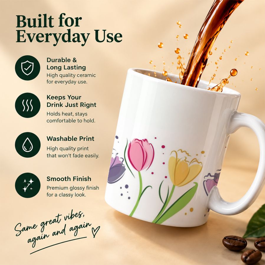 Spring Tulips Botanical Coffee Mug