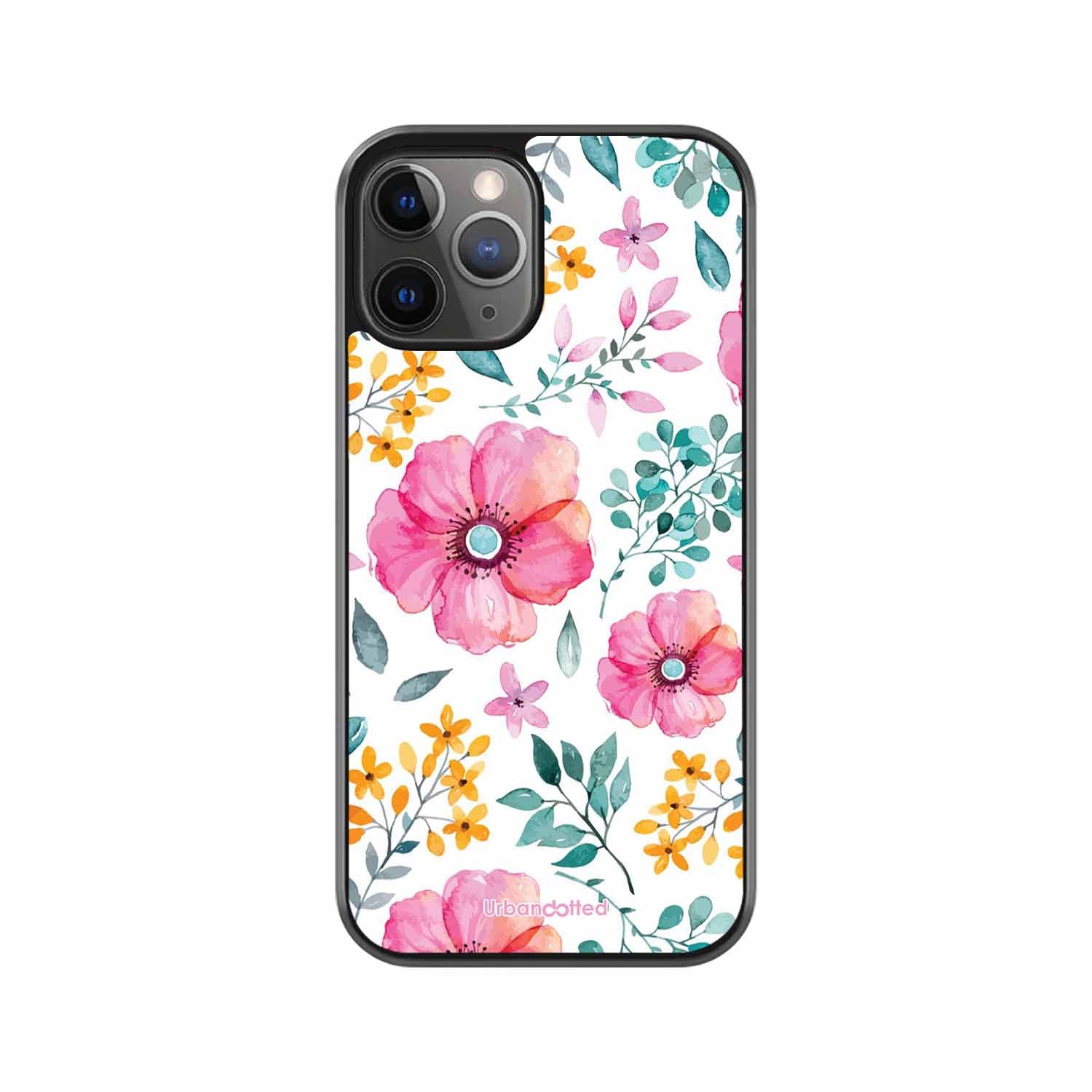 True Blue Wildflower Glass Case For iPhone 11 Pro