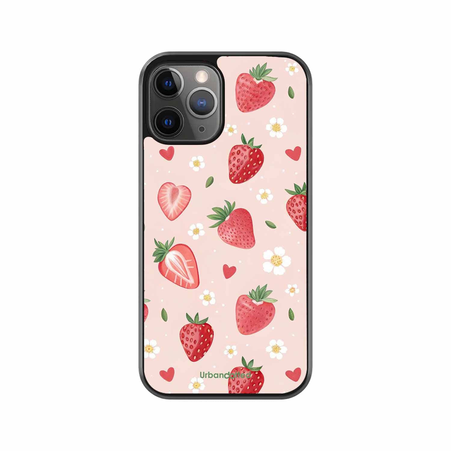 Strawberry Sweetheart Glass Case For iPhone 11 Pro