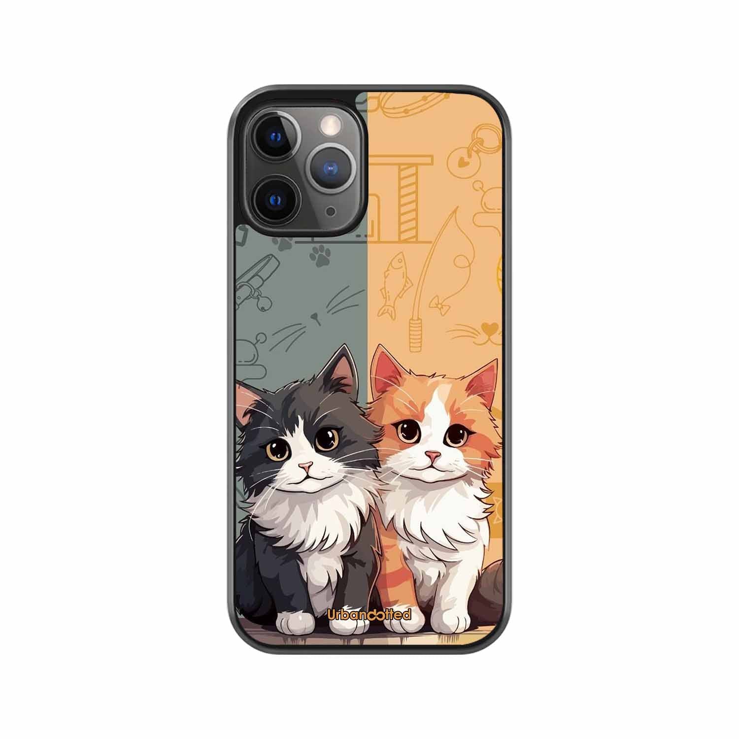 Yin and Yang Cats Glass Case For iPhone 11 Pro Max