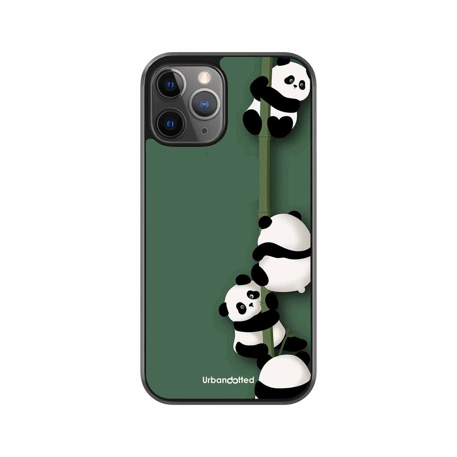 Climbing Pandas Glass Case For iPhone 11 Pro Max