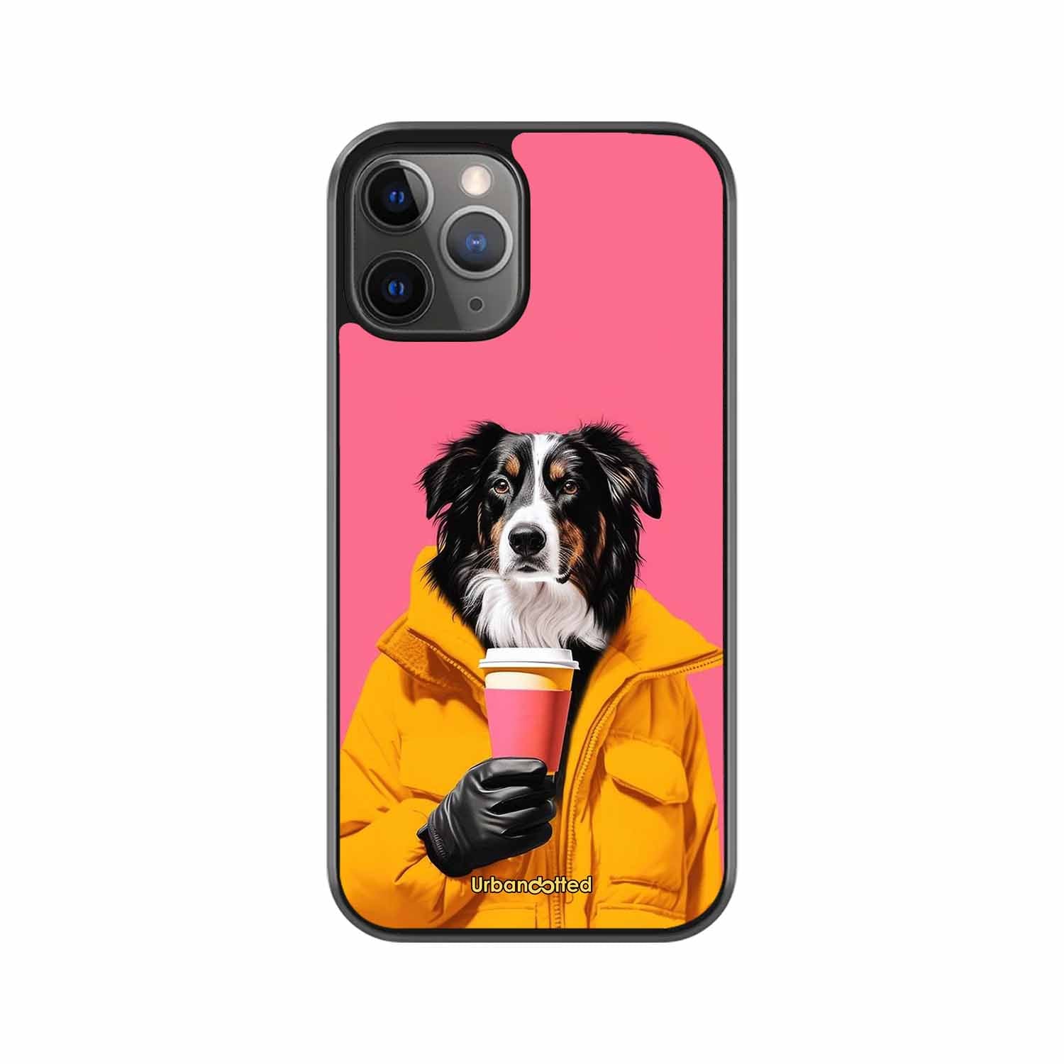 Trendy Dog with Drink Glass Case For iPhone 11 Pro