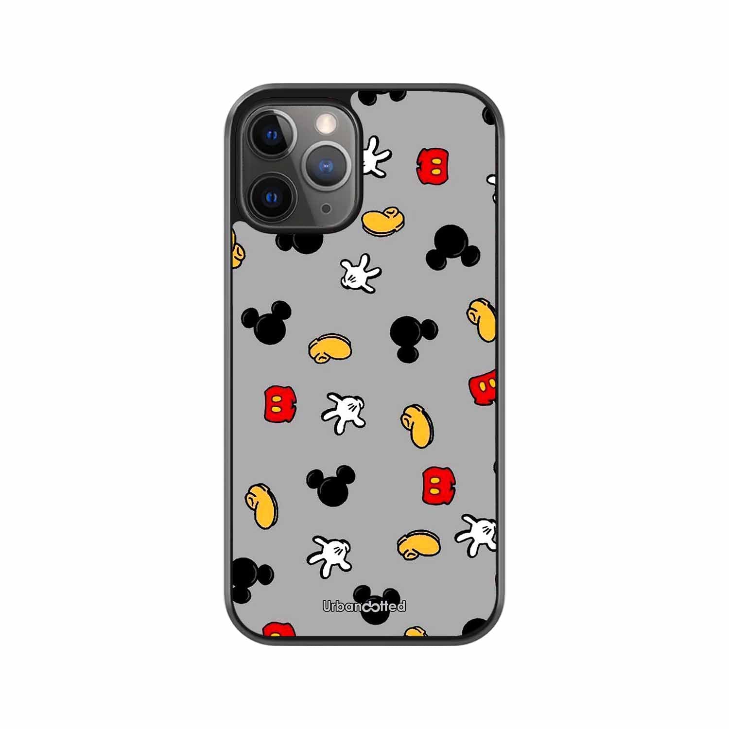 Whimsical Mouse Pattern Glass Case For iPhone 11 Pro Max