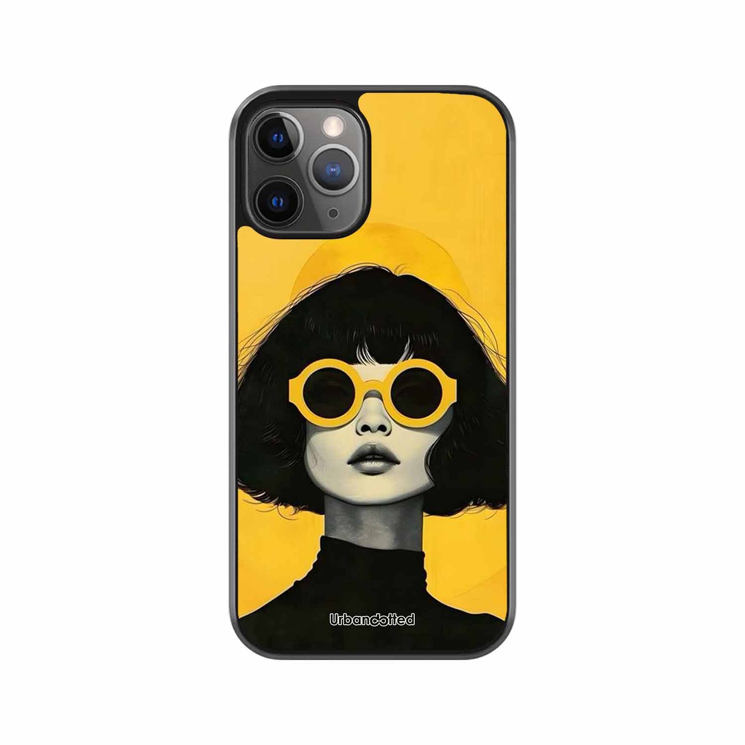 Retro Sunglasses Portrait Glass Case For iPhone 11 Pro Max
