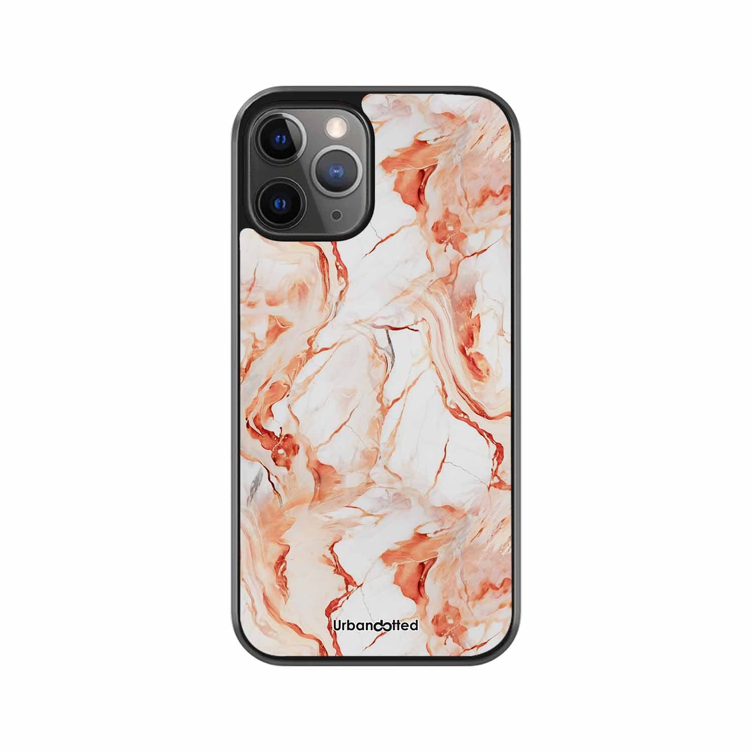 Elegant Rose Gold Veins Glass Case For iPhone 11 Pro Max
