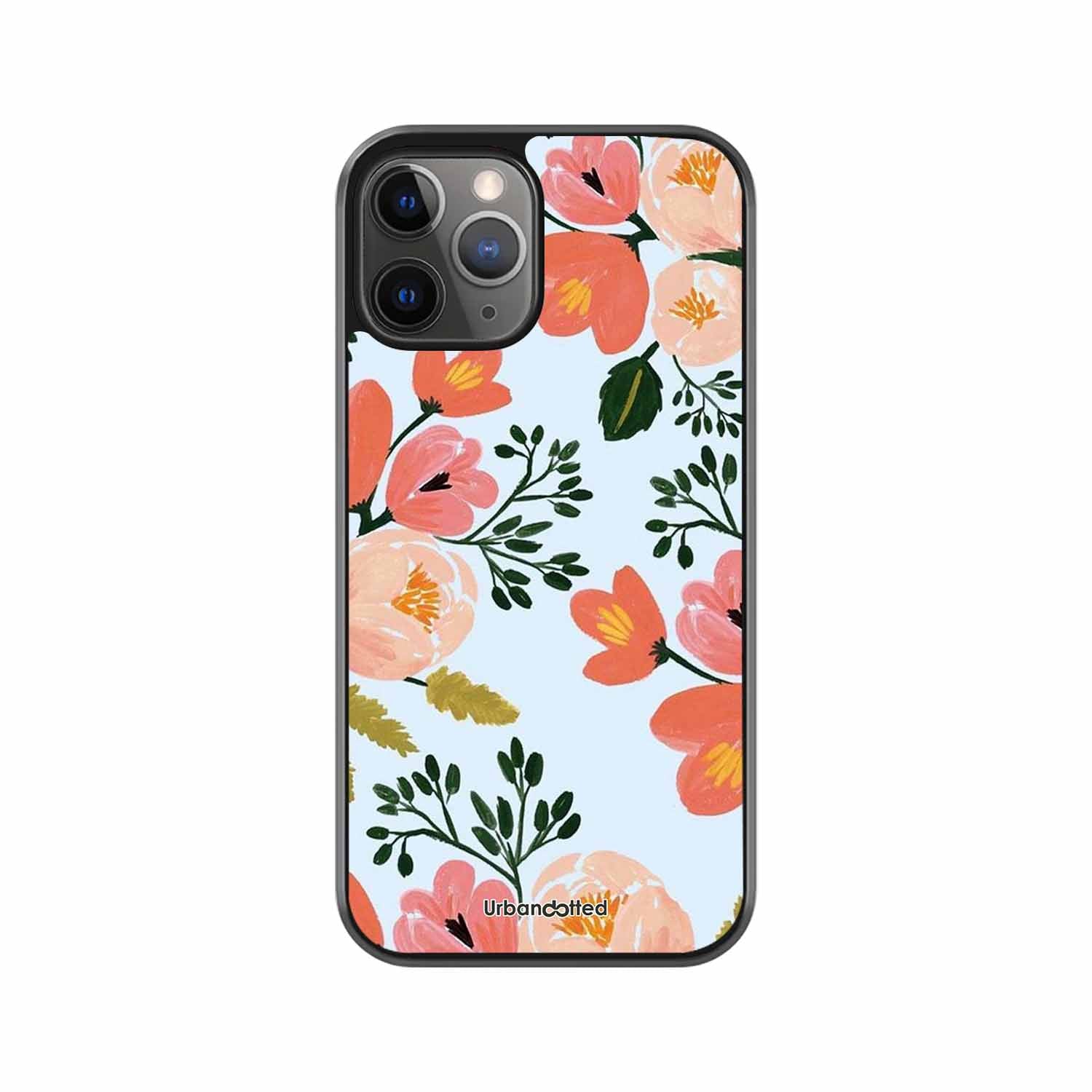 Painted Floral Bouque Glass Case For iPhone 11 Pro
