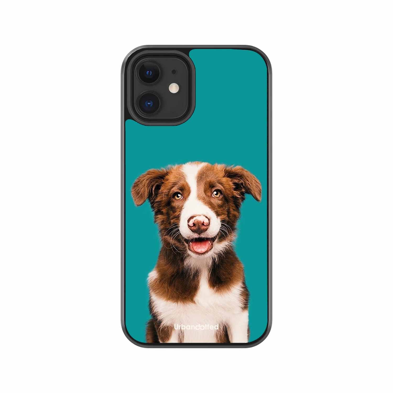 Smiling Dog Portrait Glass Case For iPhone 12 Mini