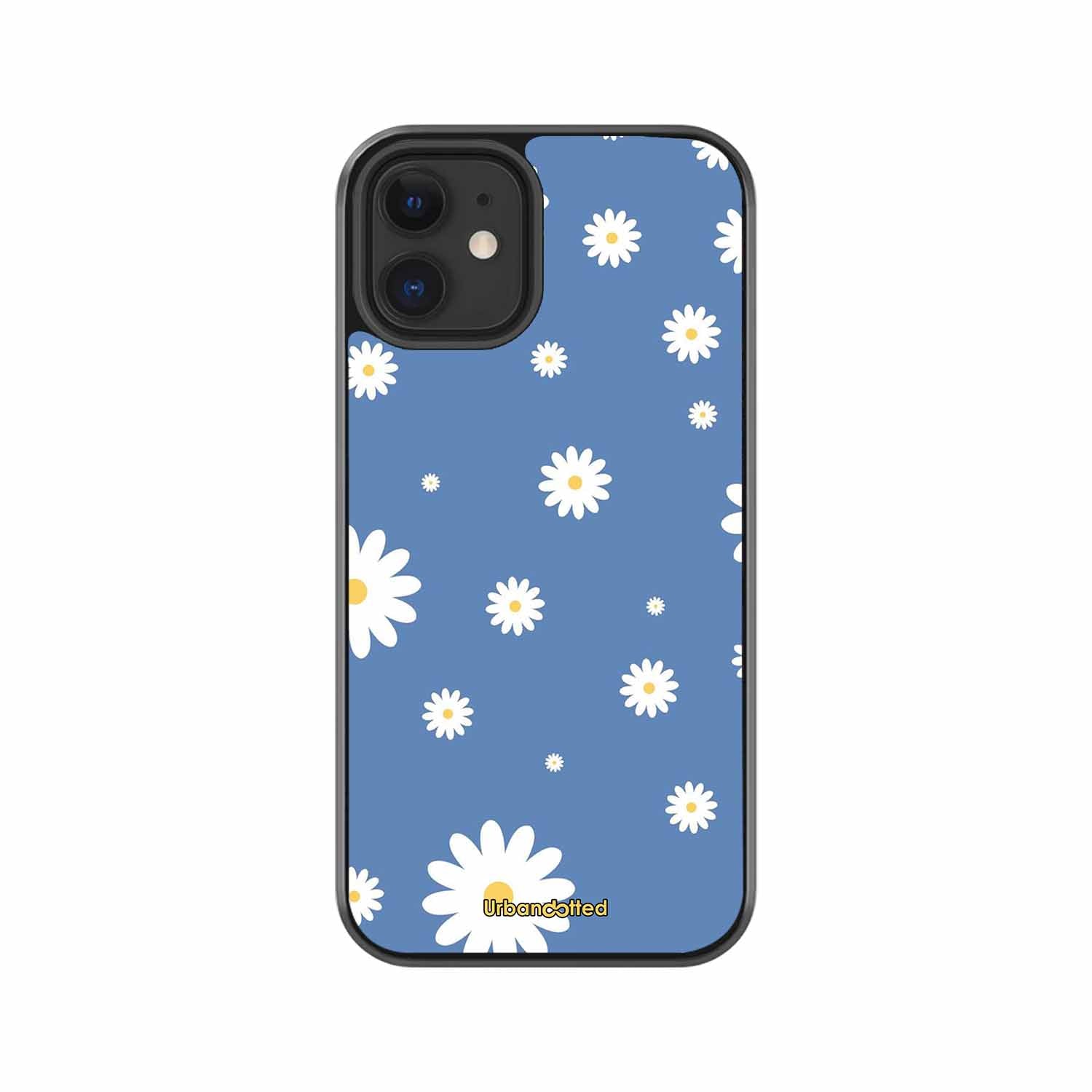 Blue Daisy Meadow Glass Case For iPhone 12 Mini
