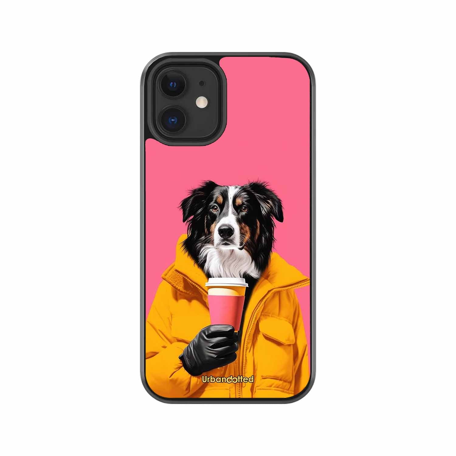 Trendy Dog with Drink Glass Case For iPhone 12 Mini