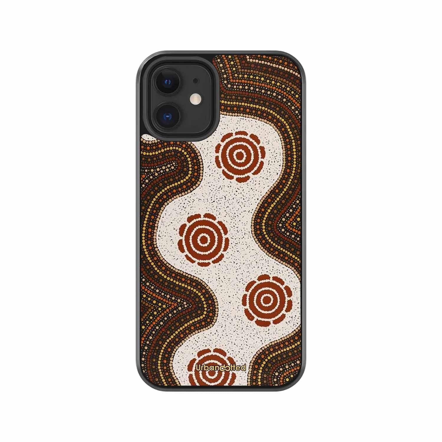 Aboriginal Dot Art Flow Glass Case For iPhone 12 Mini