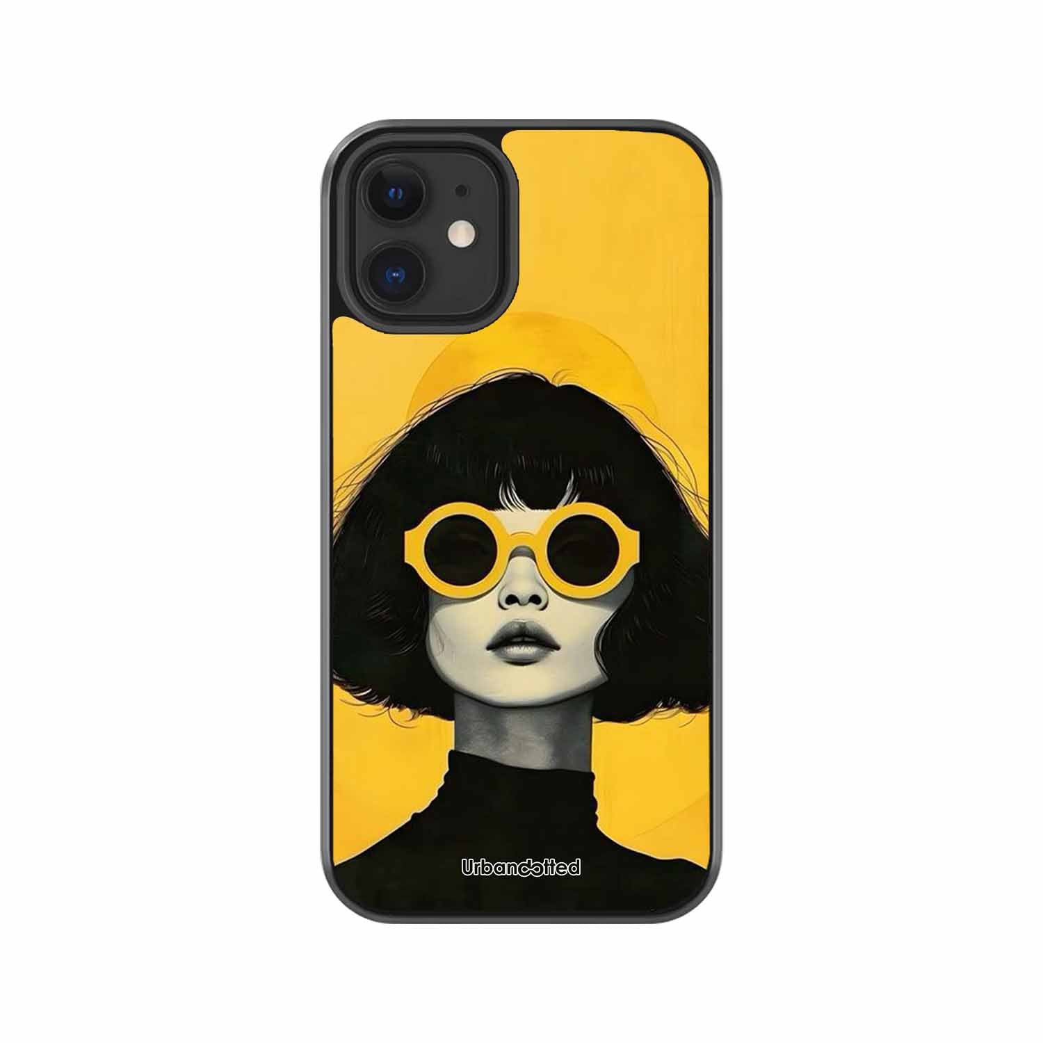 Retro Sunglasses Portrait Glass Case For iPhone 12 Mini