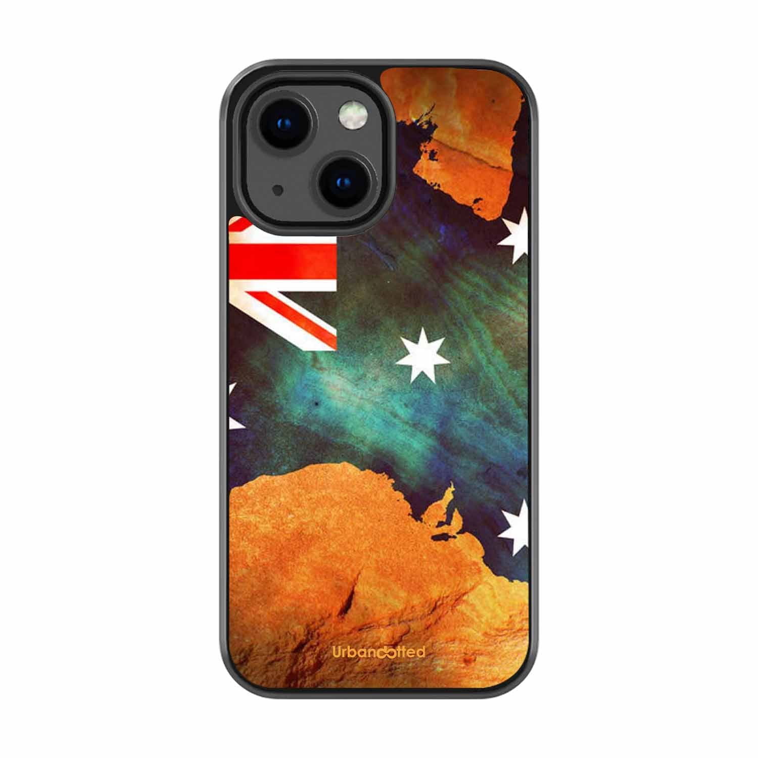 Australian Flag Map Glass Case For iPhone 13 Mini