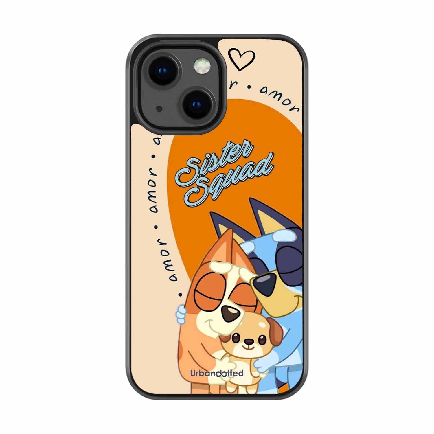 Aussie Cartoon Sisters Glass Case For iPhone 13 Mini