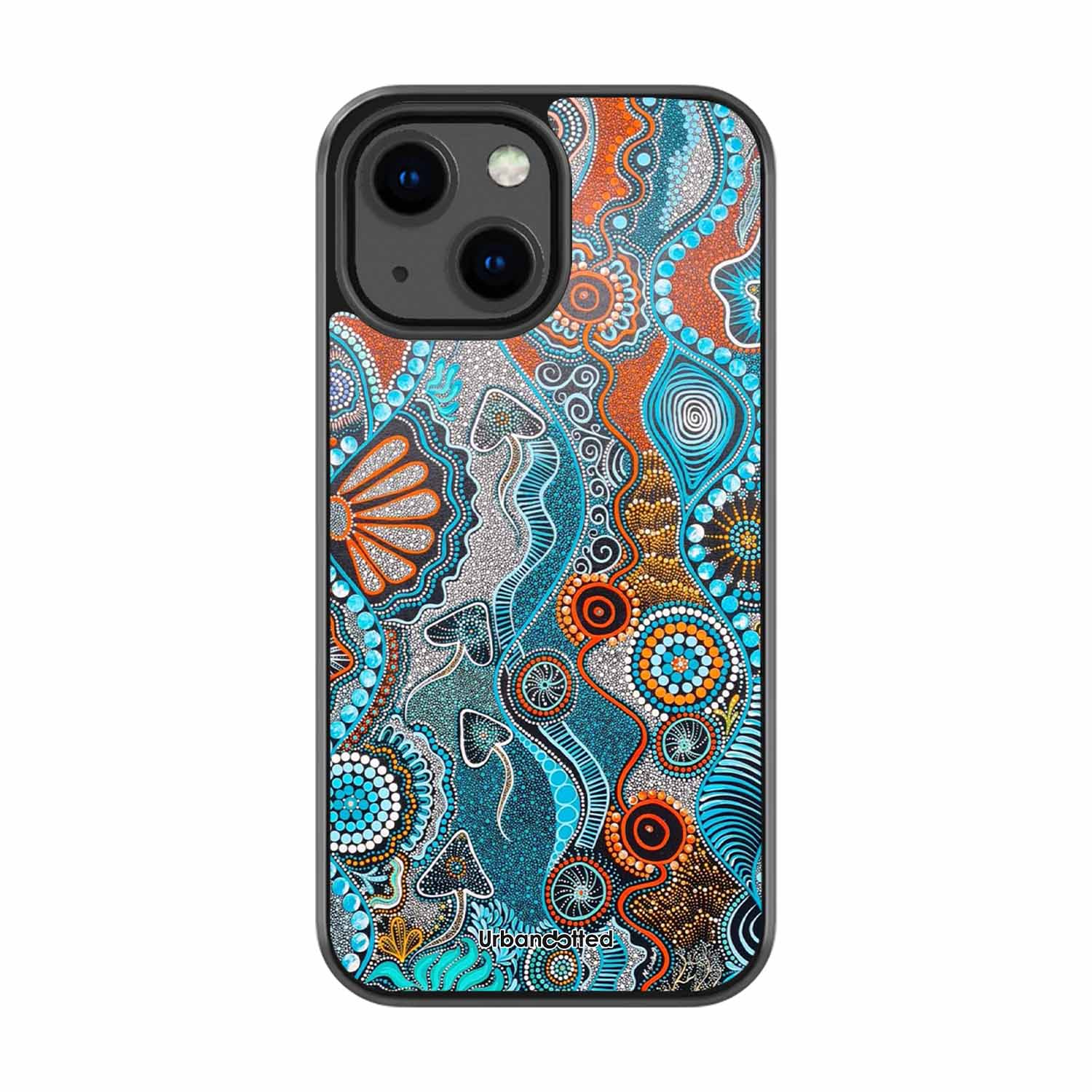 Aboriginal Art Story Glass Case For iPhone 13 Mini
