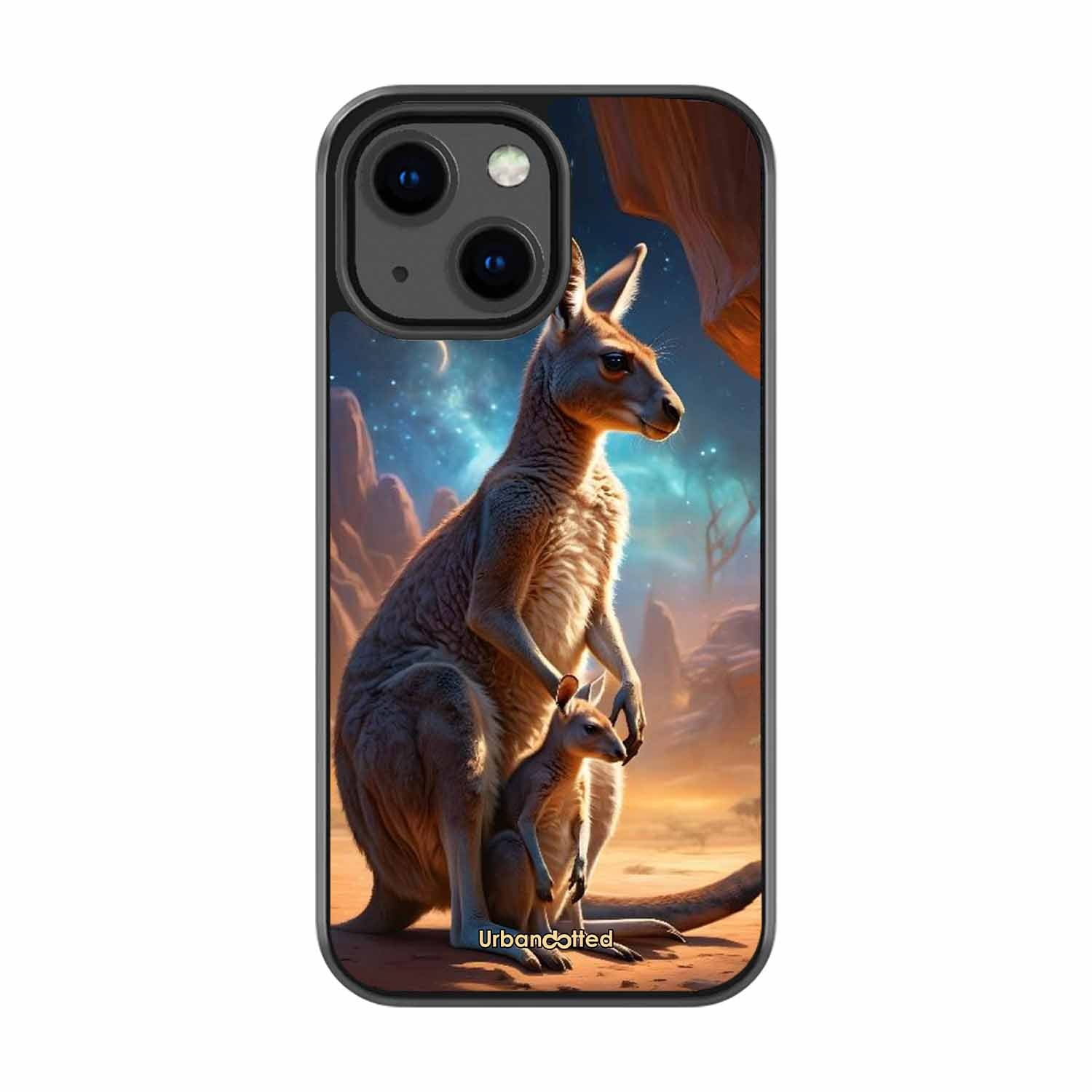 Kangaroo Mother Love Glass Case For iPhone 13 Mini