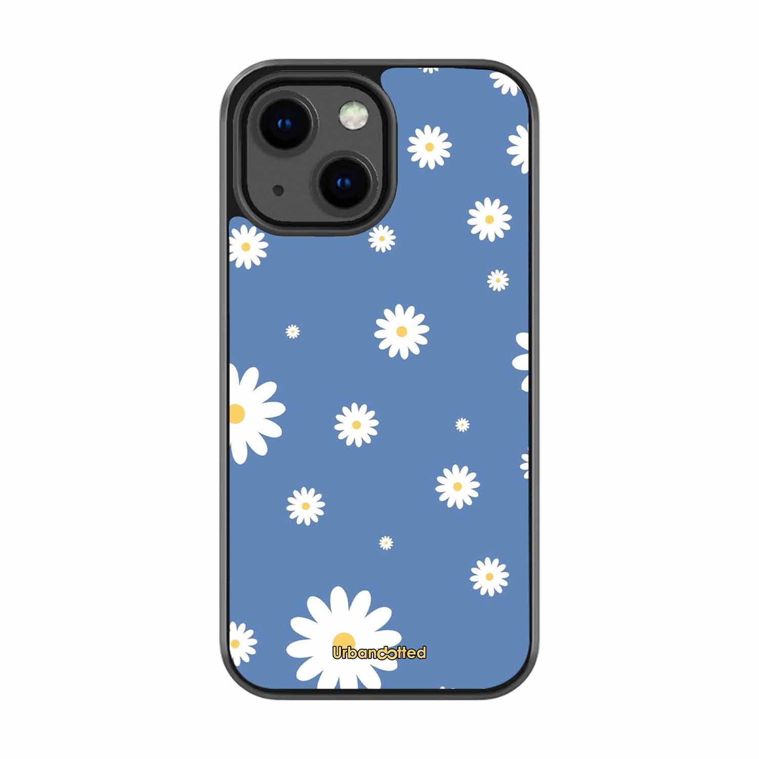 Blue Daisy Meadow Glass Case For iPhone 13 Mini