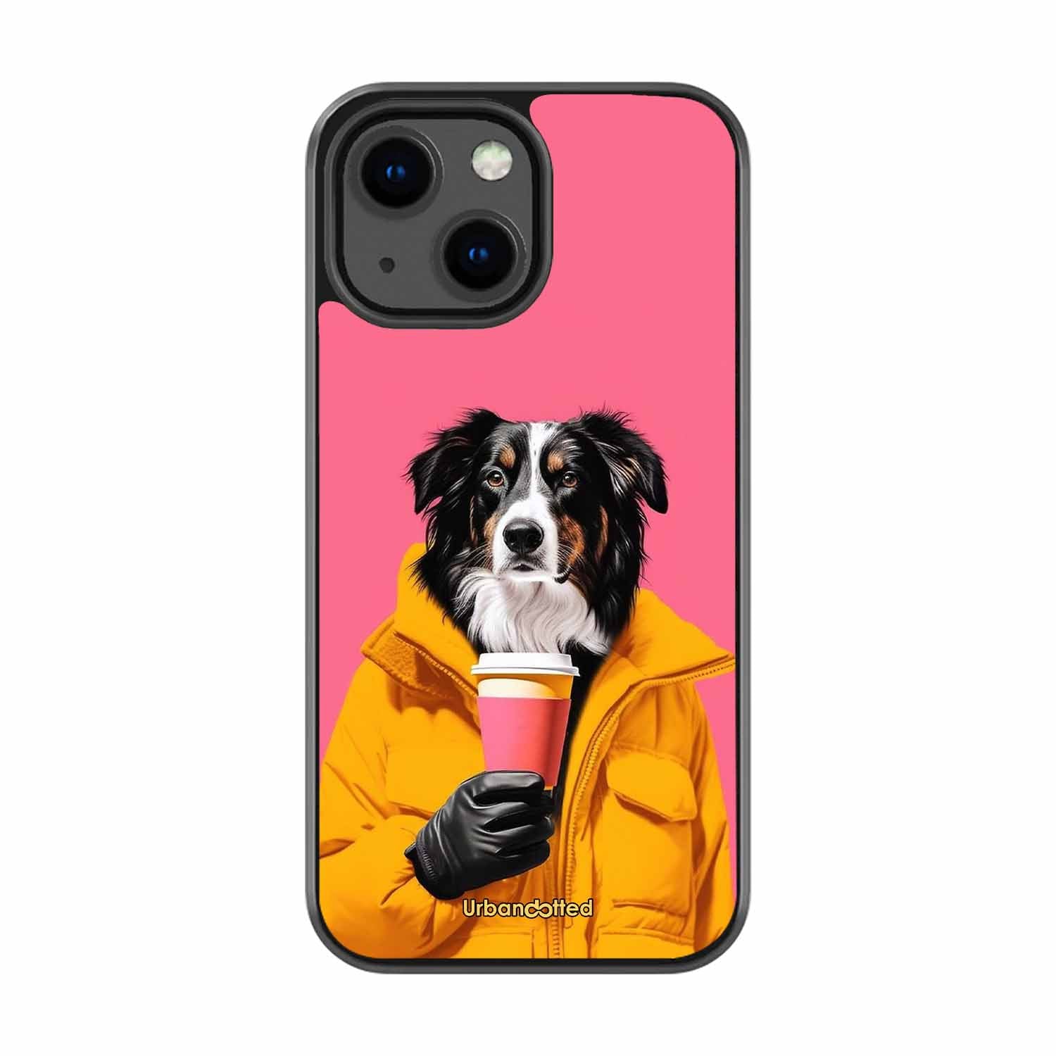 Trendy Dog with Drink Glass Case For iPhone 13