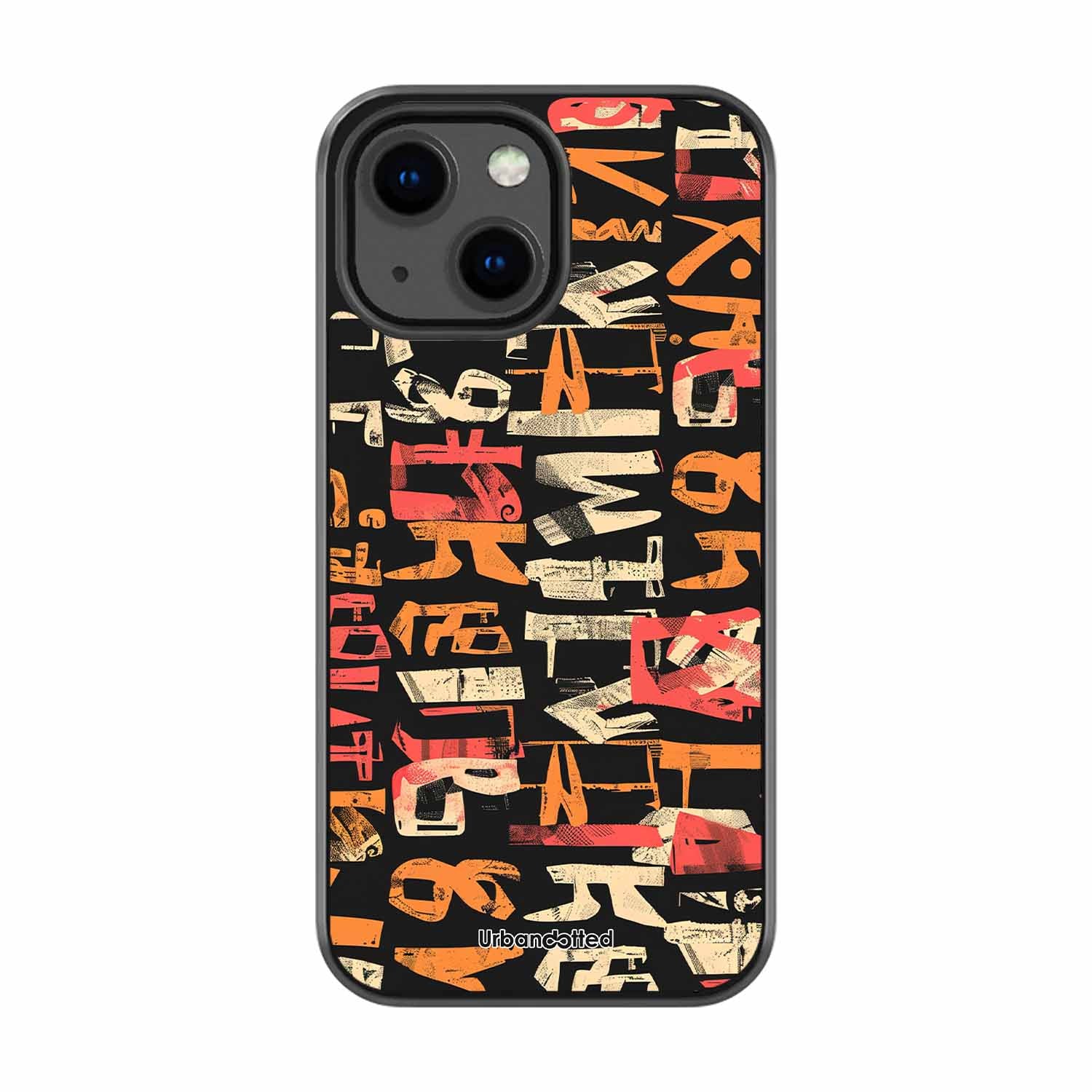 Mixed Typography Design Glass Case For iPhone 13 Mini